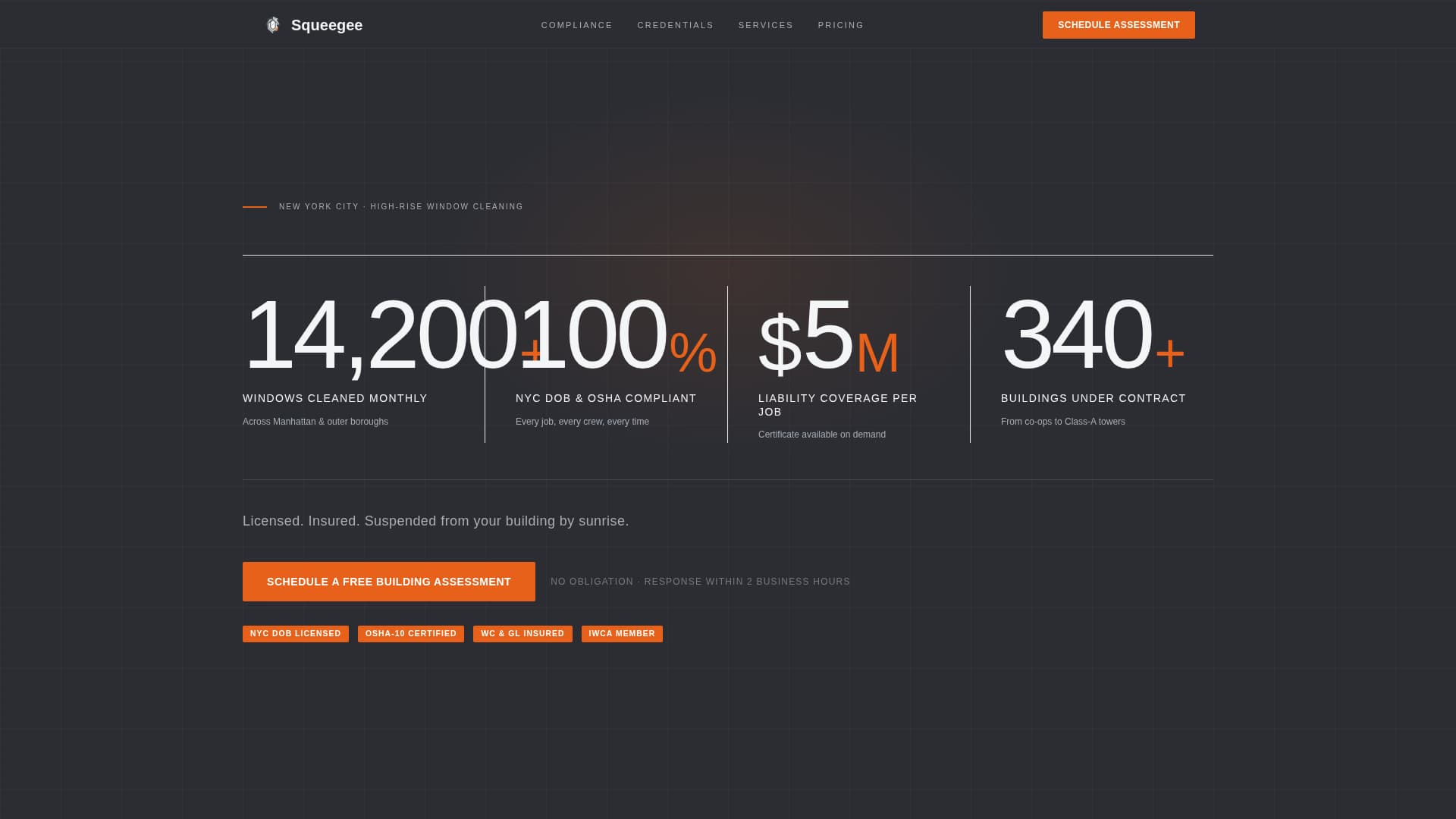 Squeegee - Compliant Windowcleaning Landing Page Template