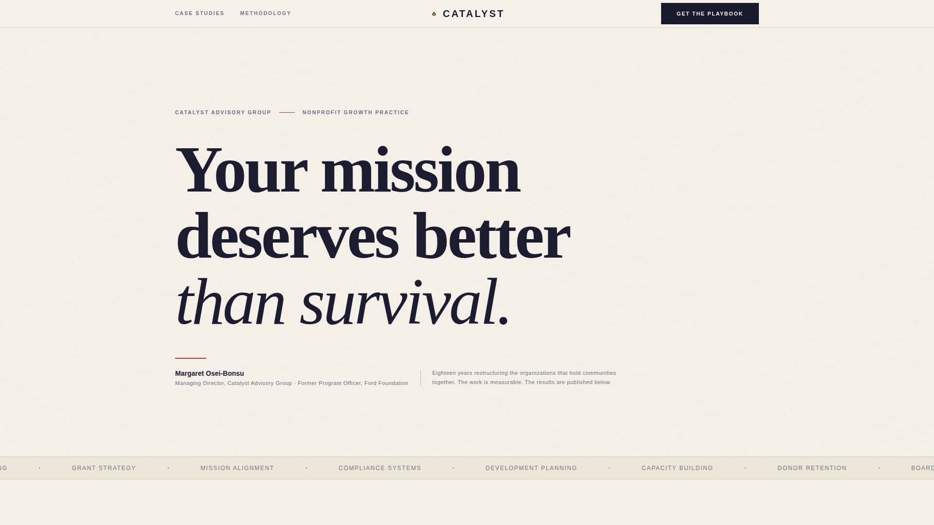 Catalyst - Authoritative Nonprofit Landing Page Template