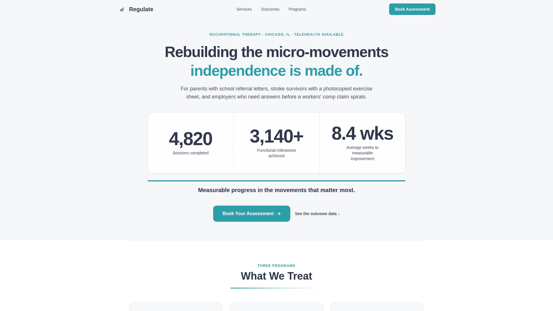Regulate - Precision Occupationaltherapy Landing Page Template