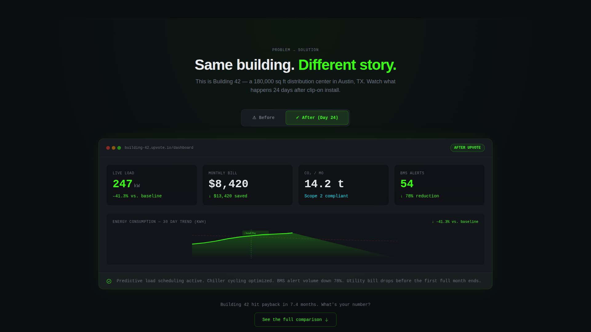 Upvote - High-Impact Cleantech Landing Page Template