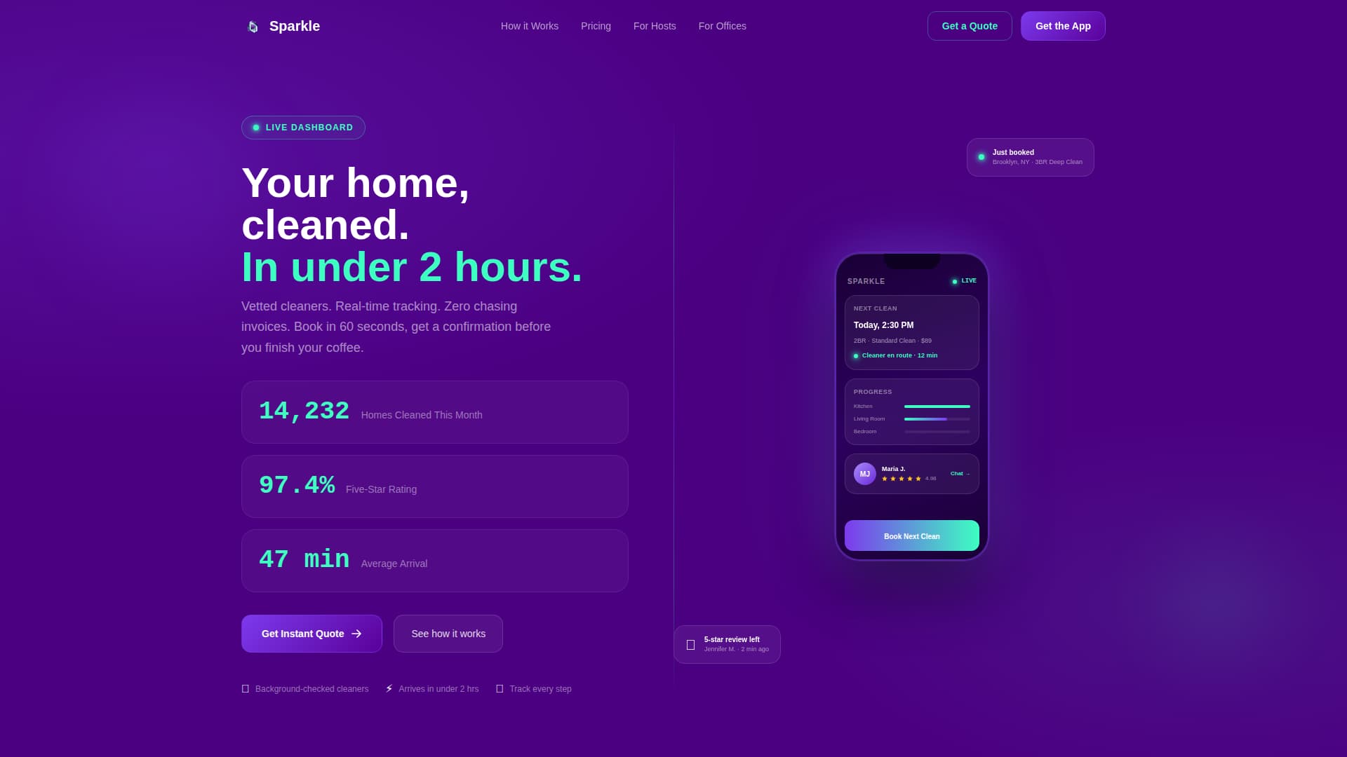 Cleaning Service Digital Presence Booking Website Template