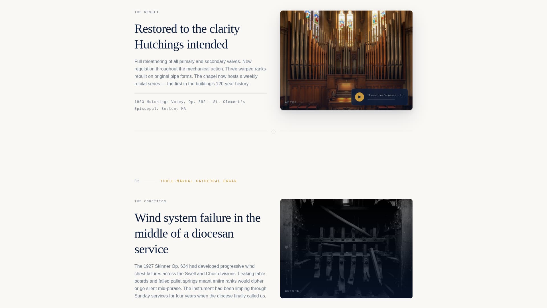 Voicing - Authoritative Organrestorer Landing Page Template