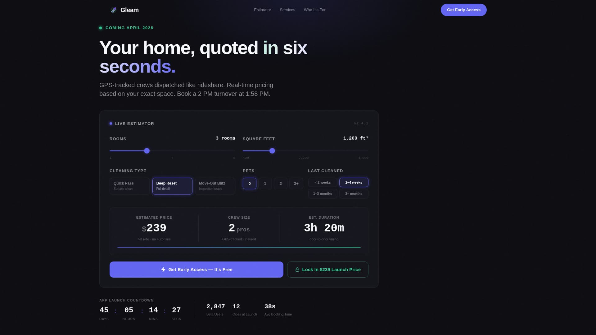 Cleaning Service App Coming Soon & Early Access Website Template