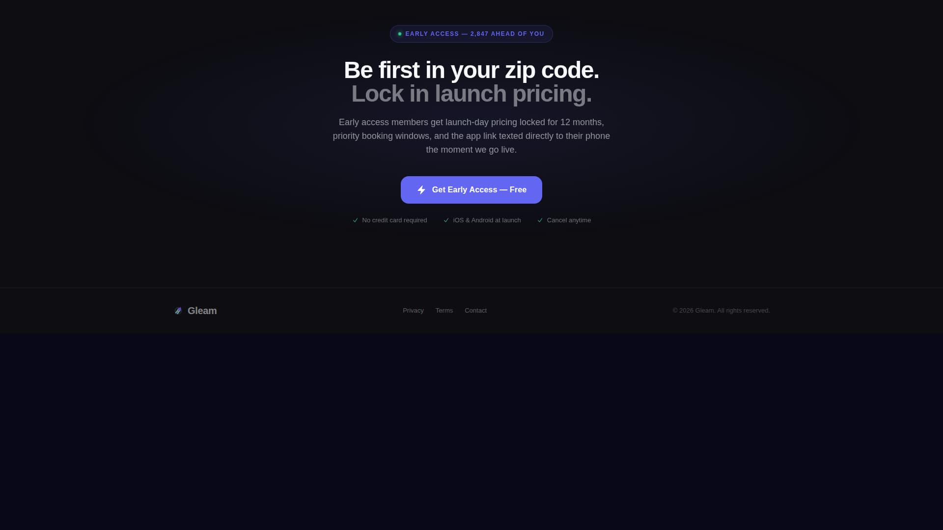 Cleaning Service App Coming Soon & Early Access Website Template