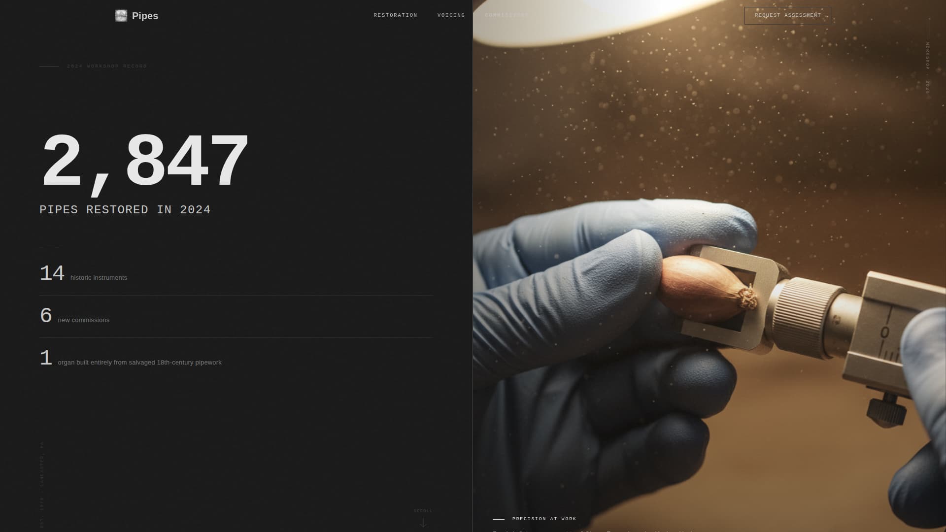 Pipes - Precision Organbuilder Landing Page Template