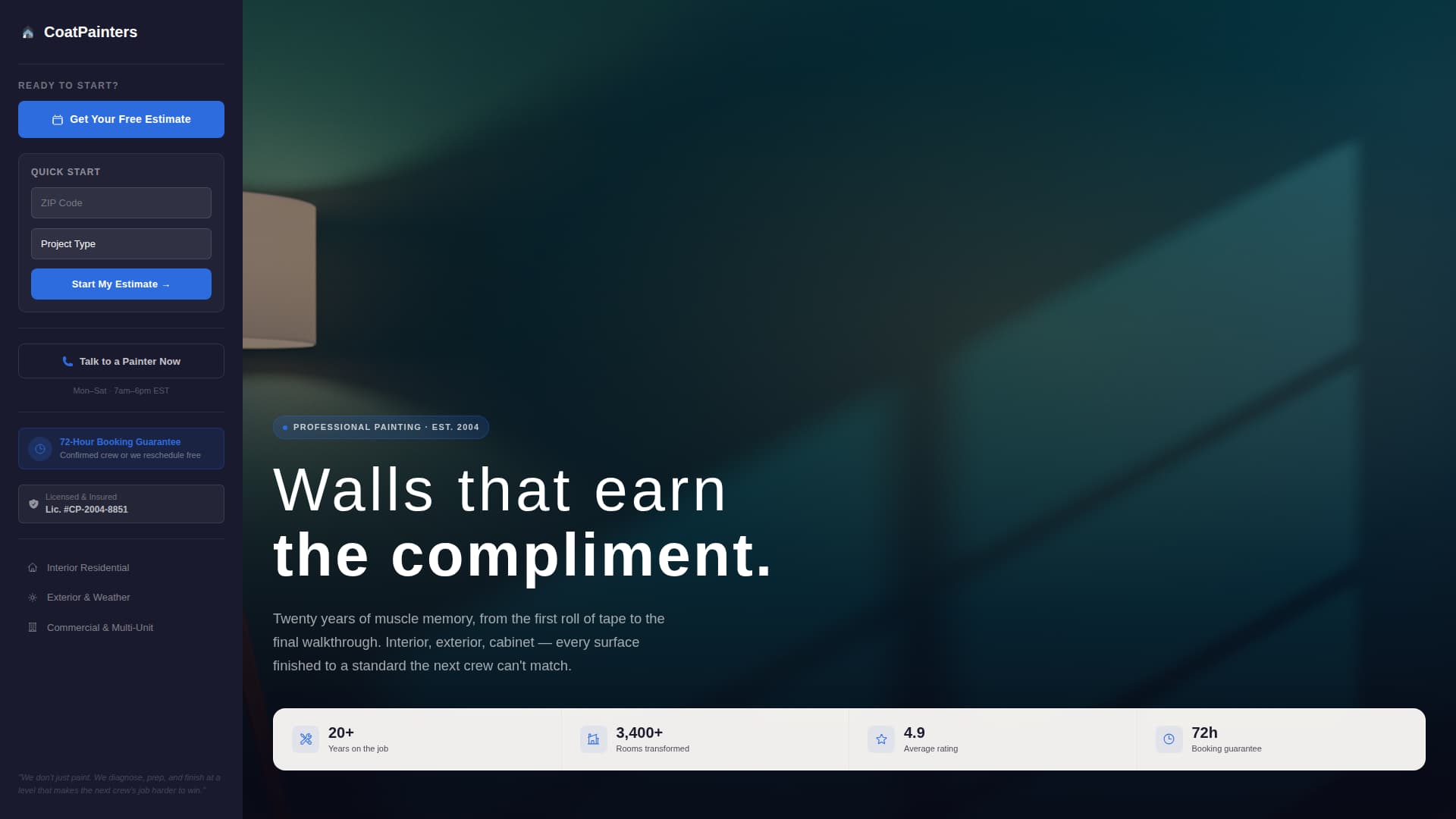 Coat - Precision Painter Landing Page Template