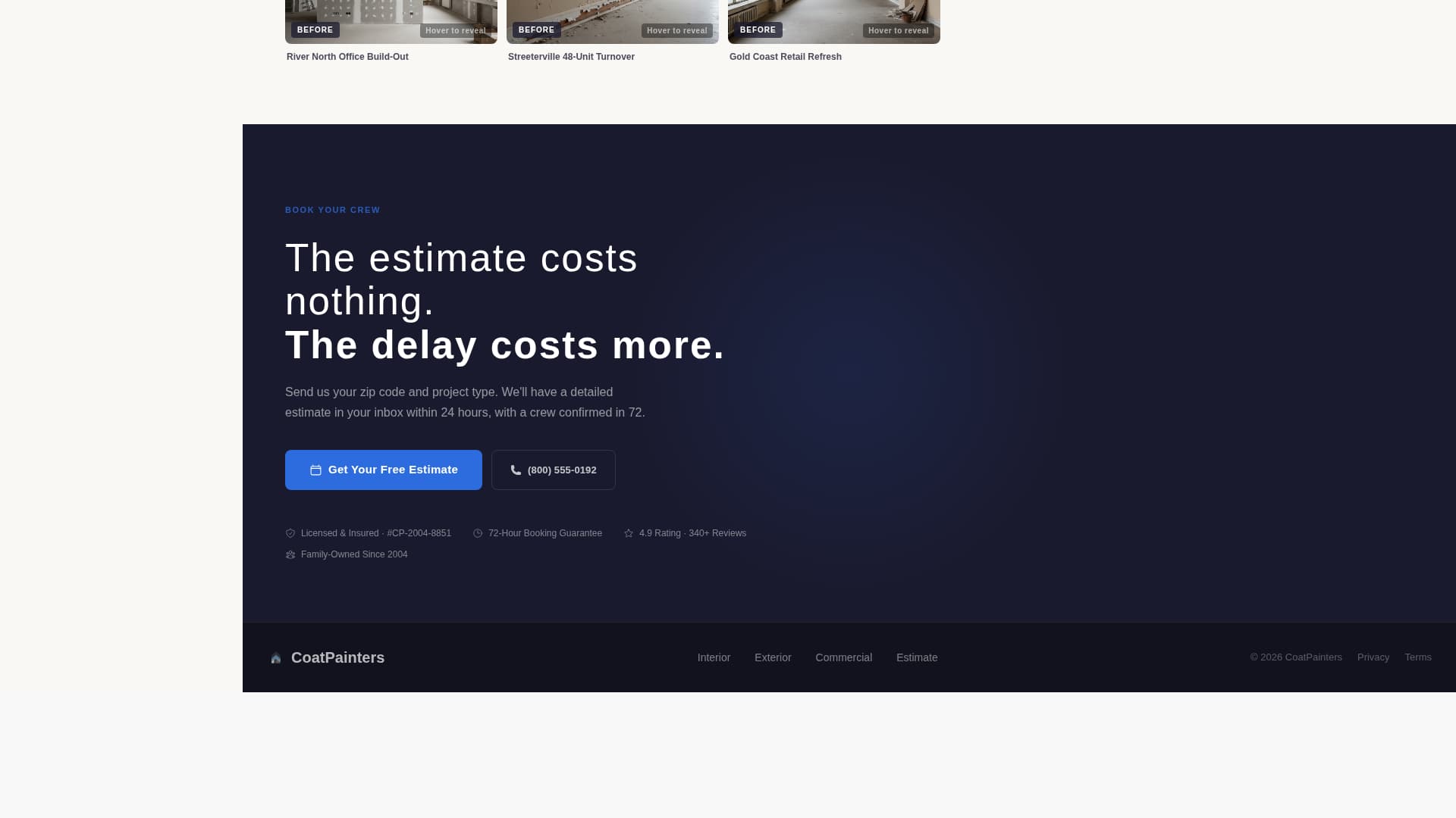 Coat - Precision Painter Landing Page Template