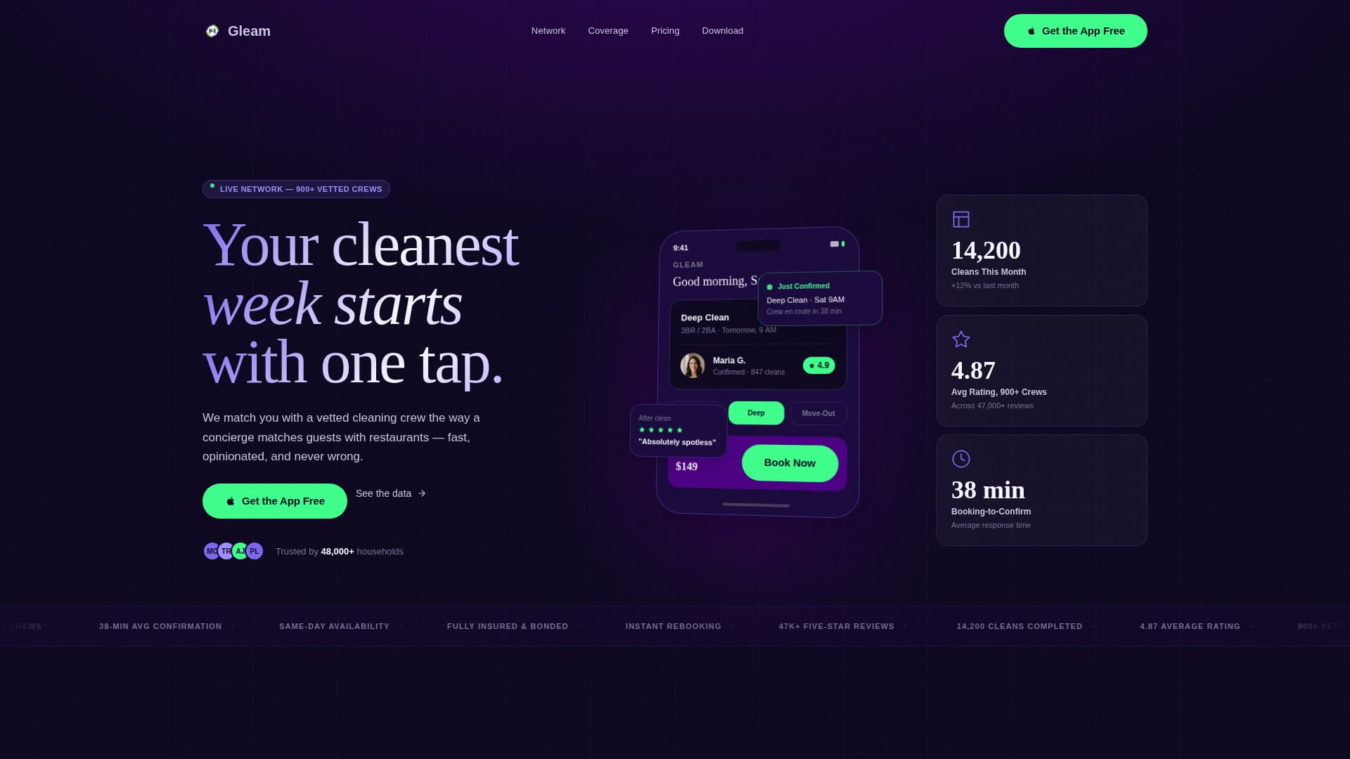 Cleaning Service SaaS Booking Platform Website Template