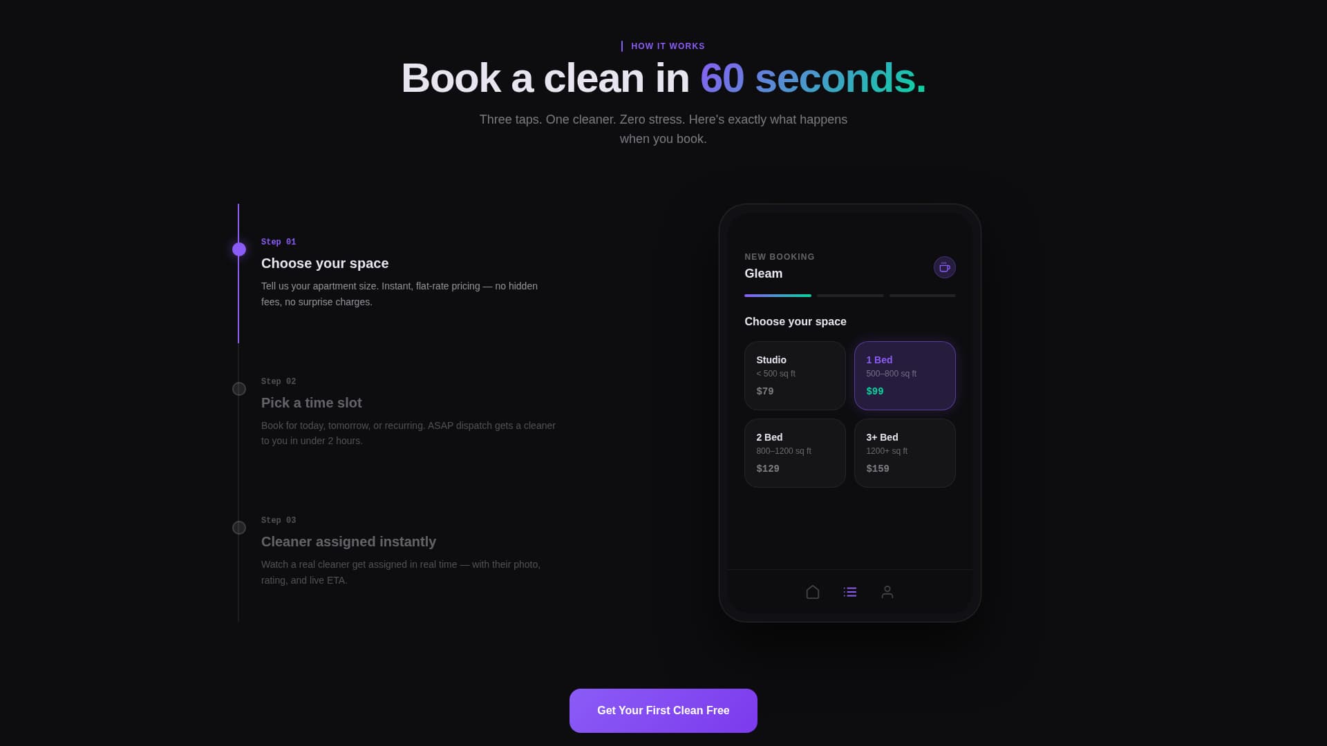 Gleam - Iridescent Cleaning Landing Page Template