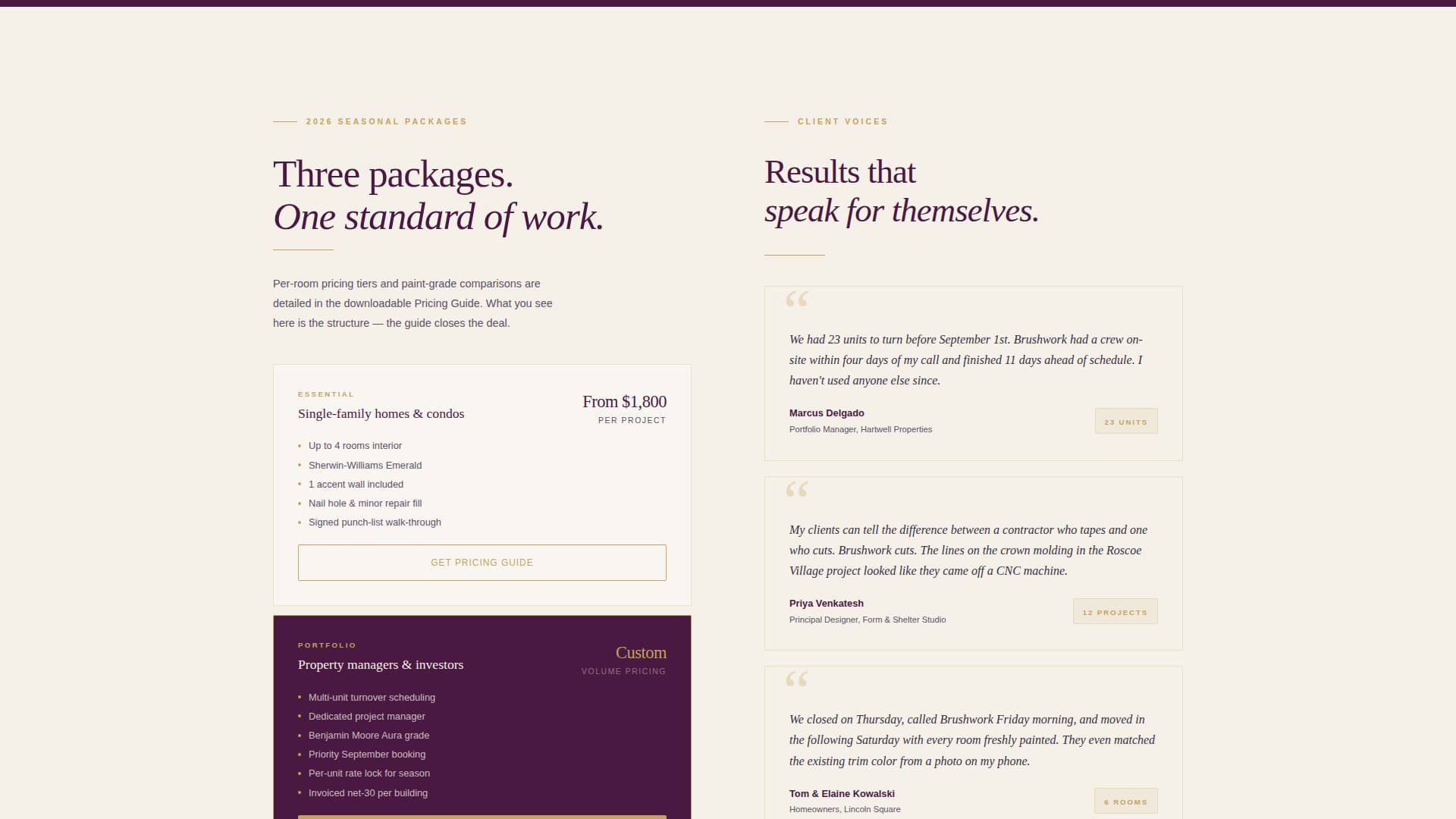 Brushwork - Authoritative Painter Landing Page Template