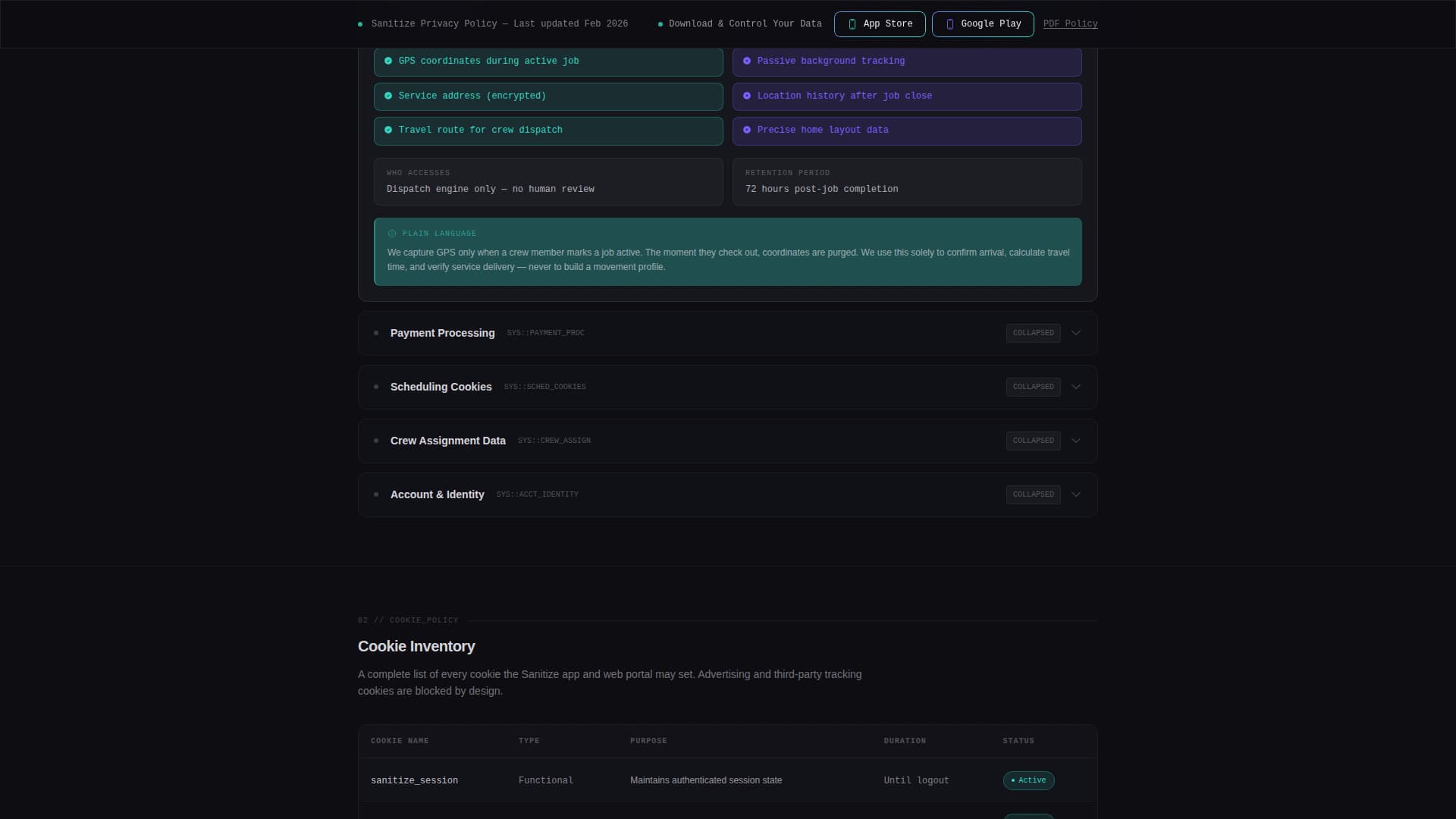 Cleaning Service Privacy Policy & Transparency Website Template