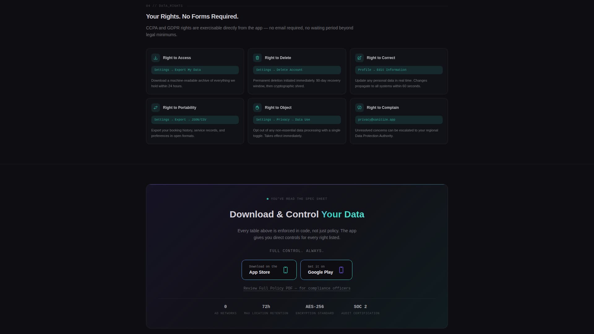 Cleaning Service Privacy Policy & Transparency Website Template