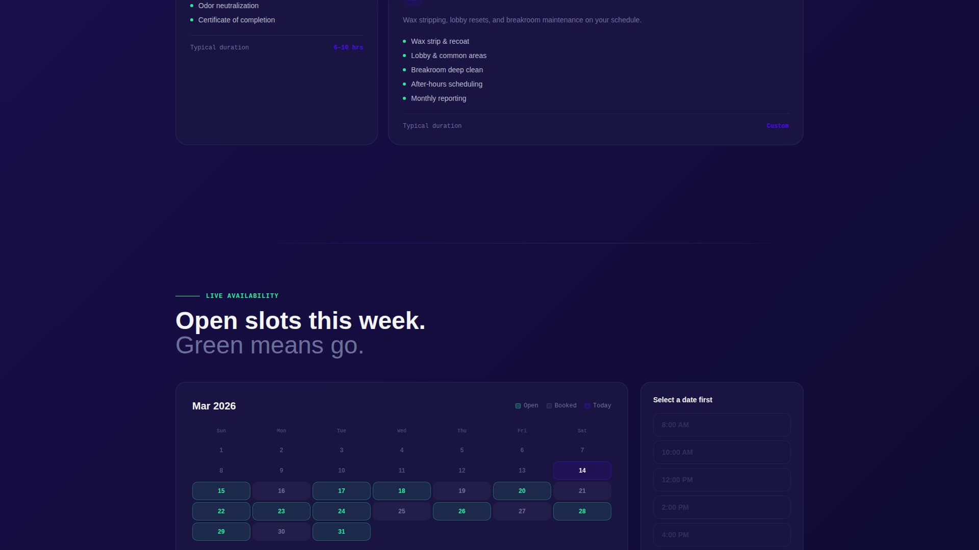 Cleaning Service Cost Estimator & Instant Quote Website Template