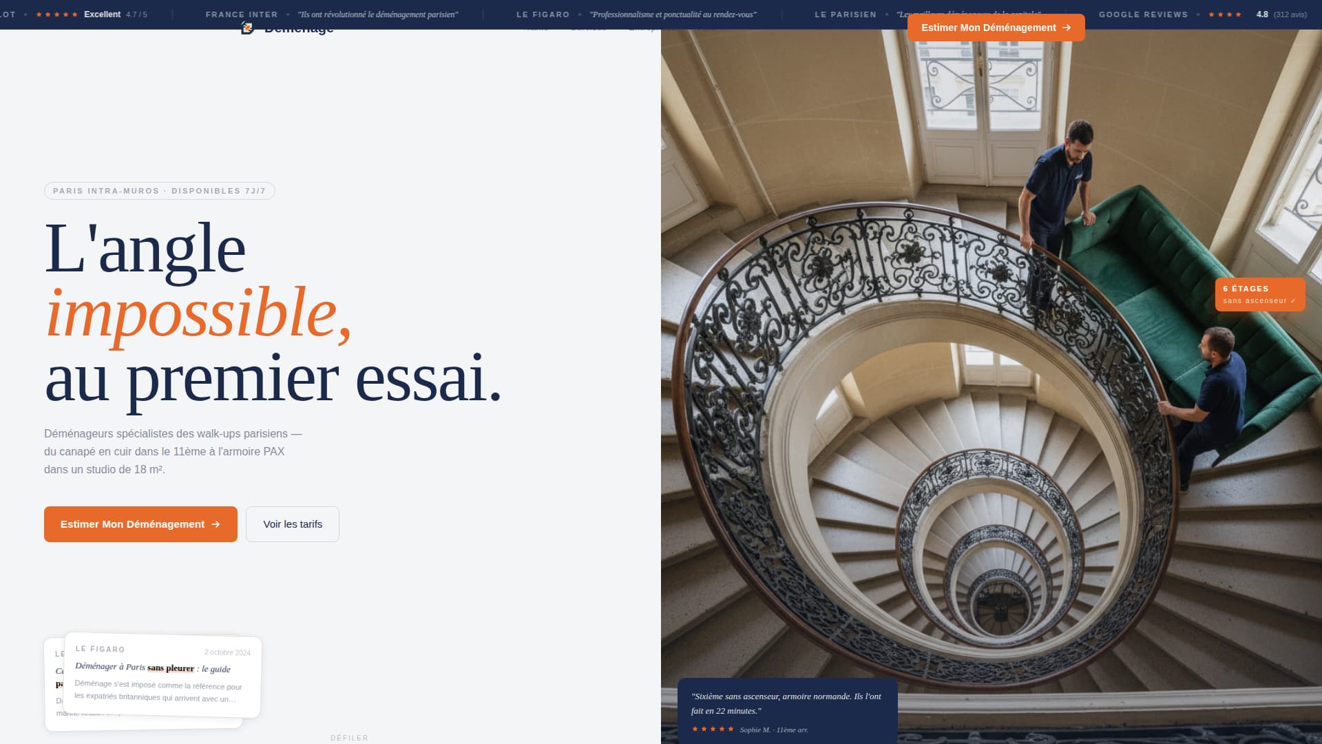 Dmnage - Trusted Moving Landing Page Template