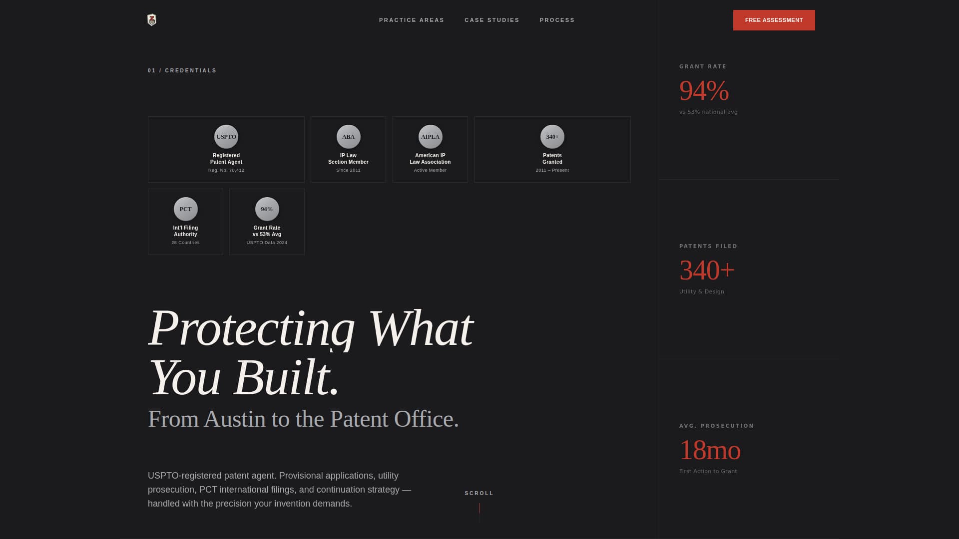 Filing - Authoritative Patentagent Landing Page Template