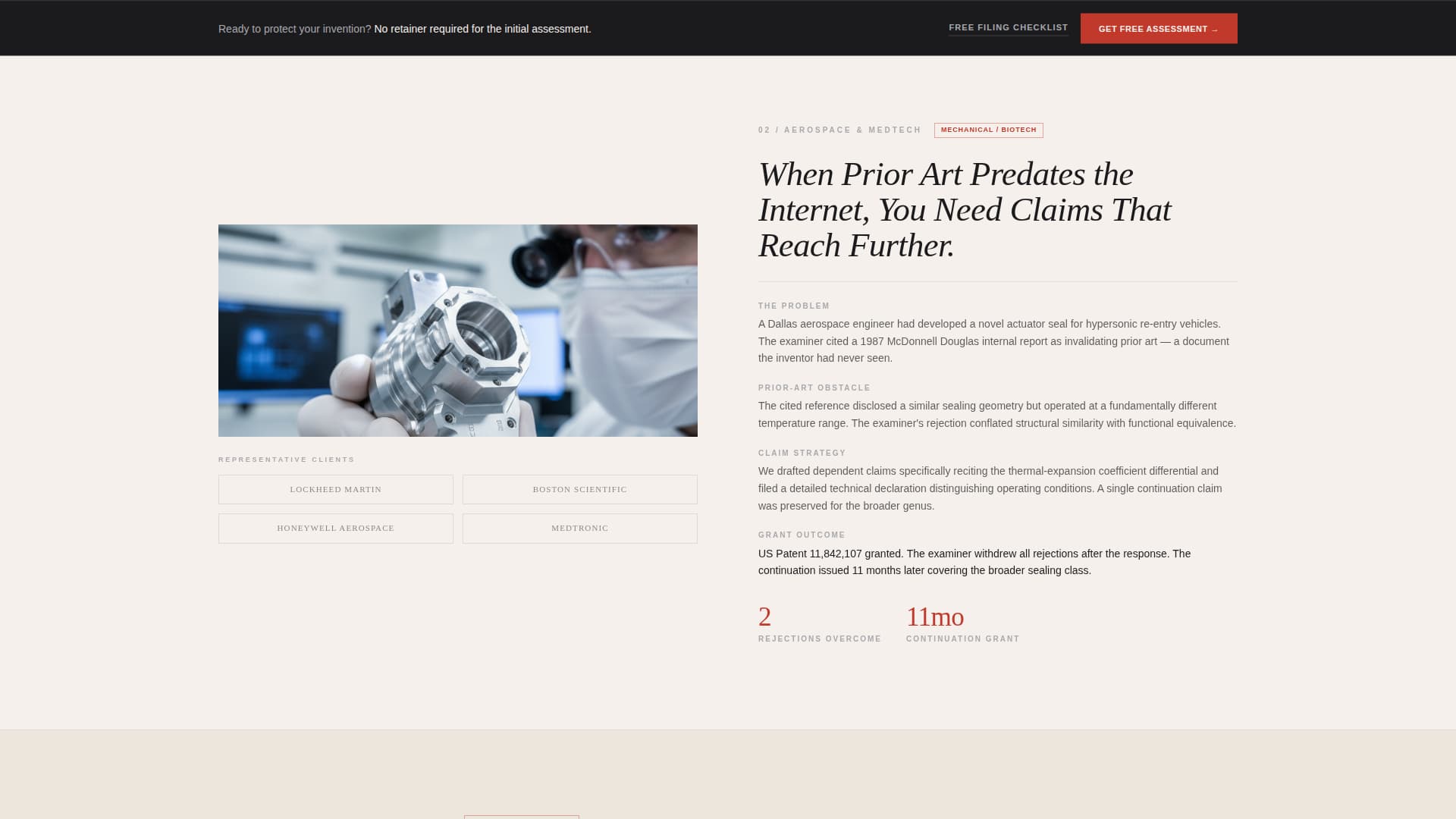 Filing - Authoritative Patentagent Landing Page Template