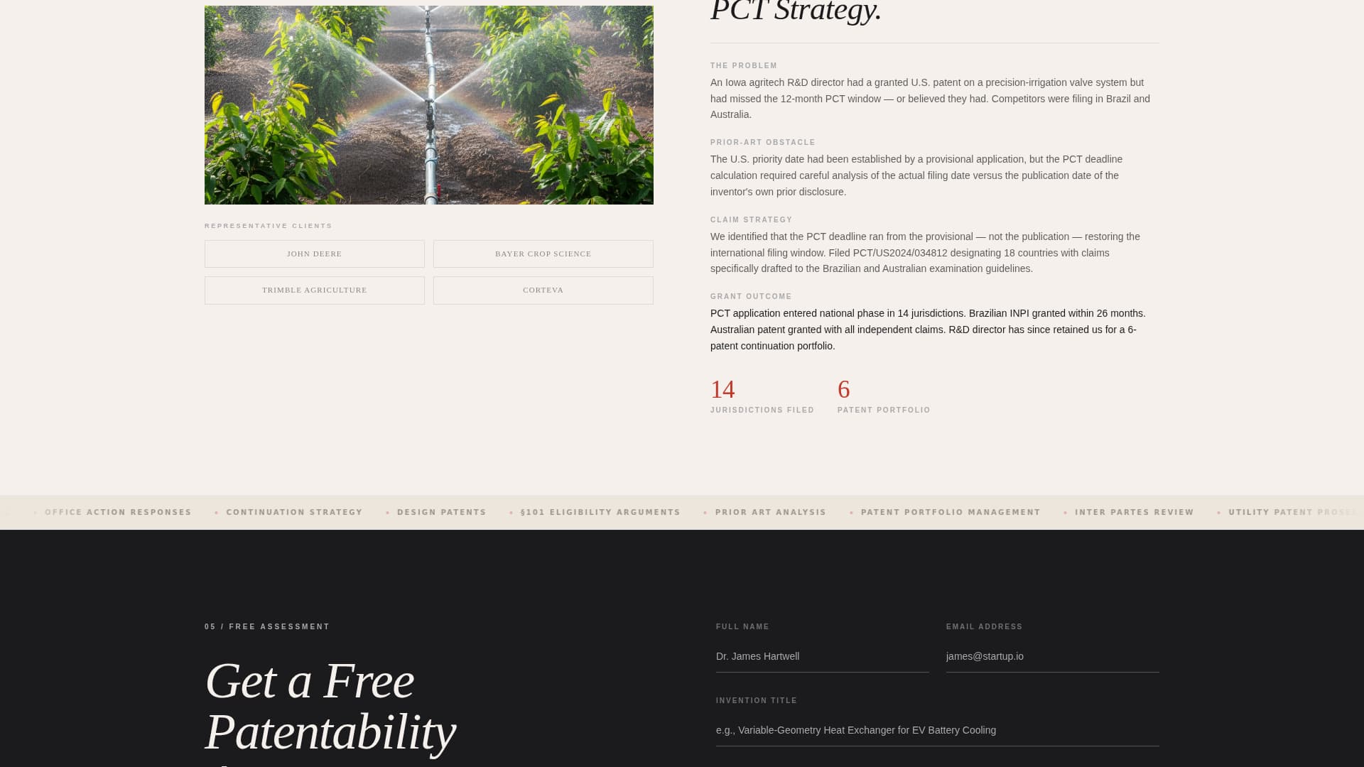 Filing - Authoritative Patentagent Landing Page Template