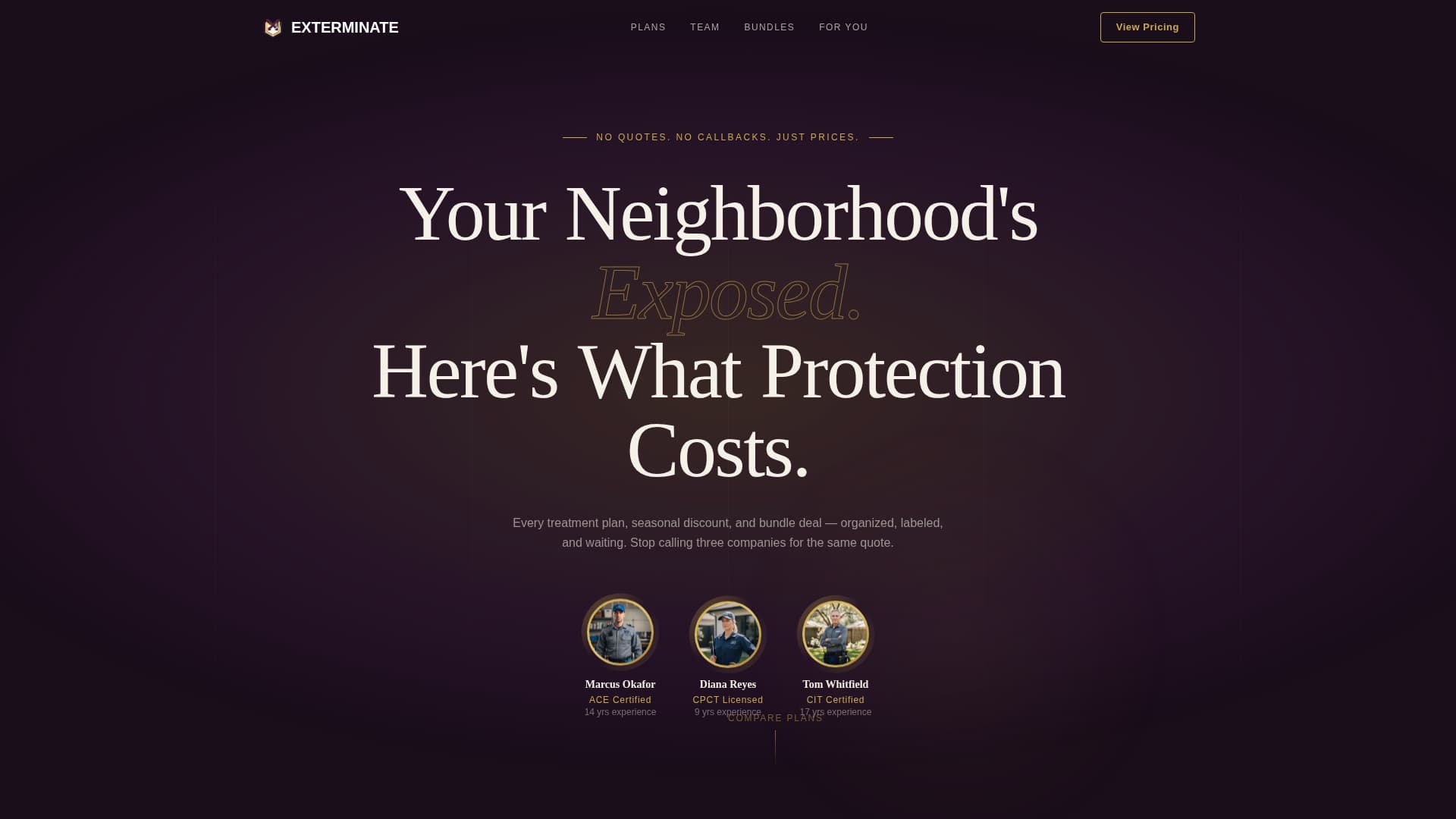 Exterminate - Decisive Pestcontrol Landing Page Template