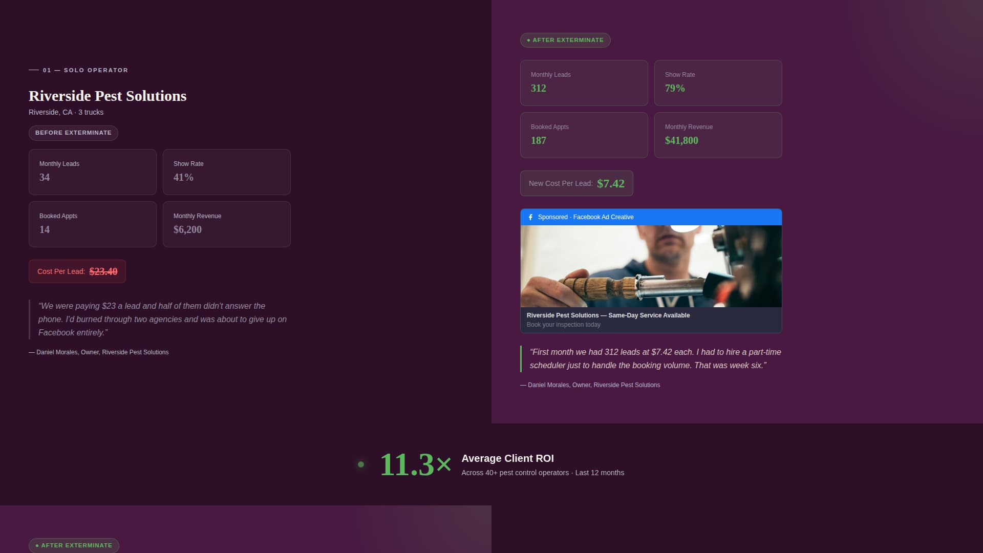 Exterminate - Powerful Pestcontrol Landing Page Template