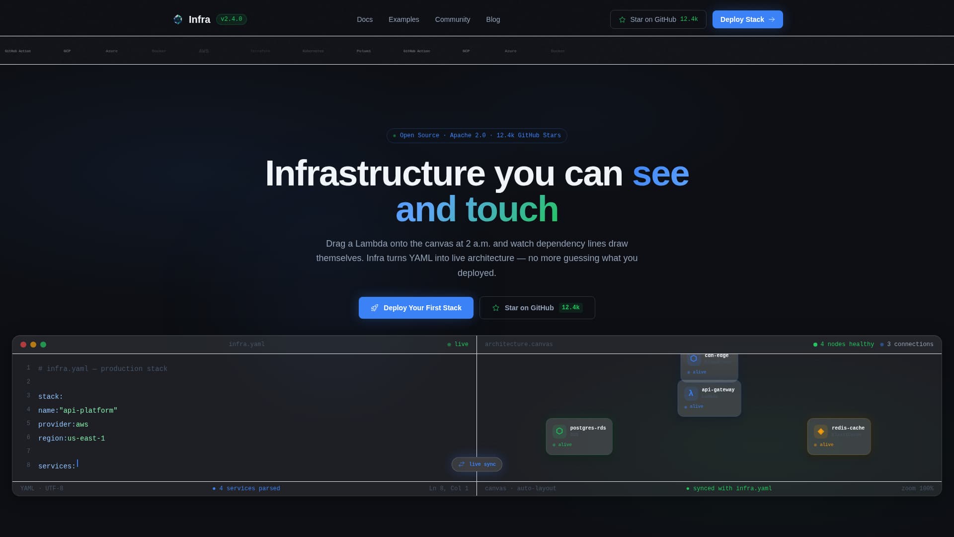 Infra - Powerful Cloudarchitecture Landing Page Template