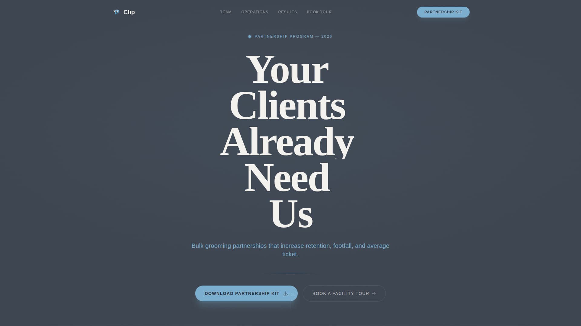 Clip - Executive Petgroomer Landing Page Template