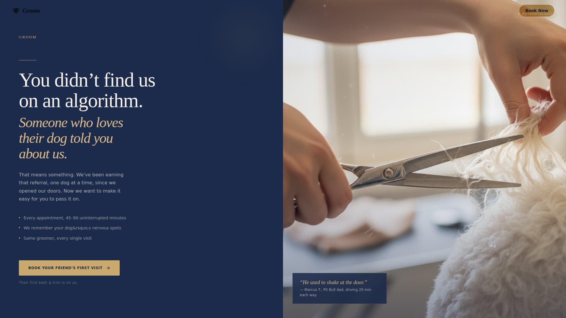 Groom - Trusted Petgroomer Landing Page Template