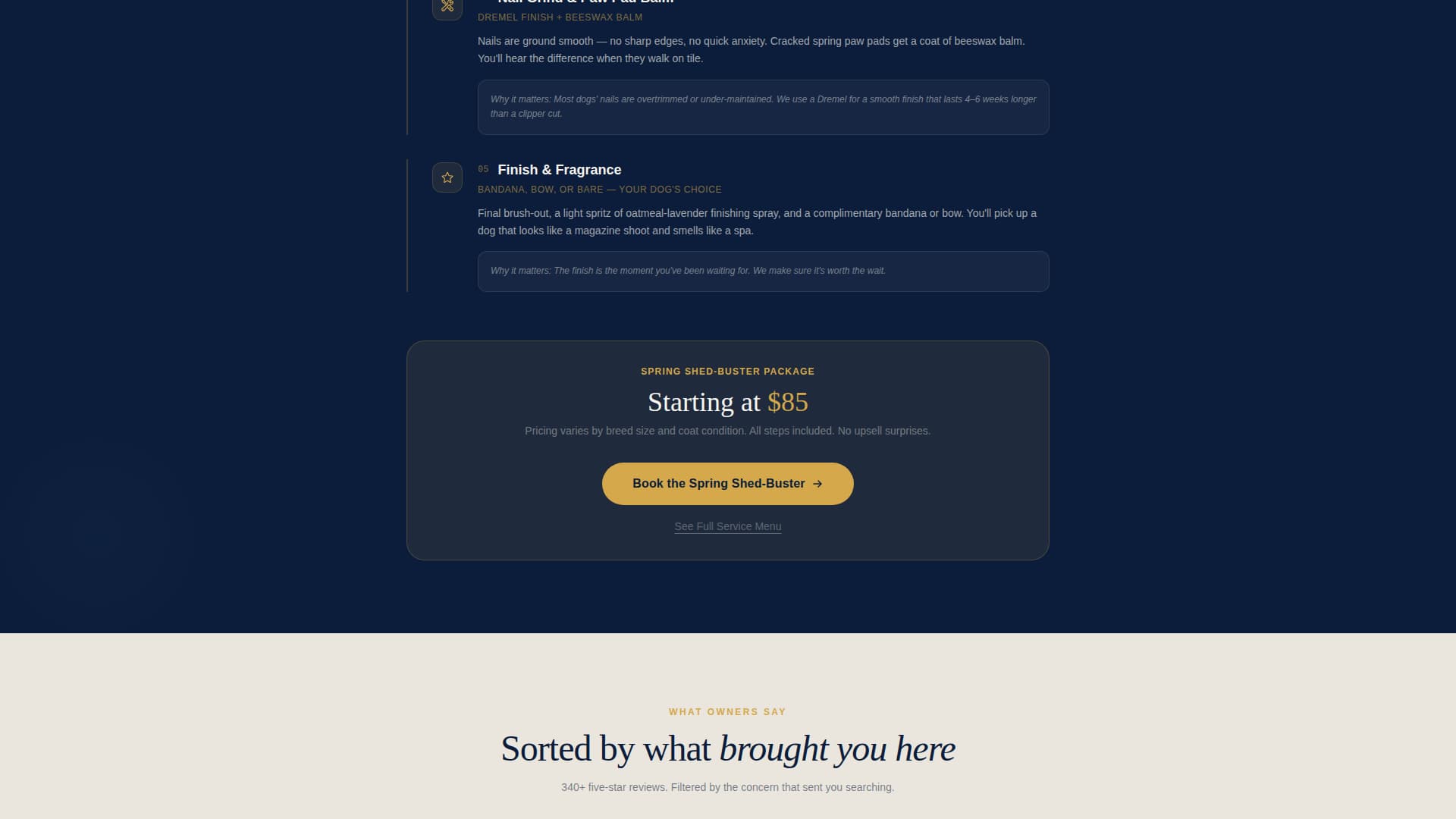 Pamper — Professional Pet Care Landing Page Template