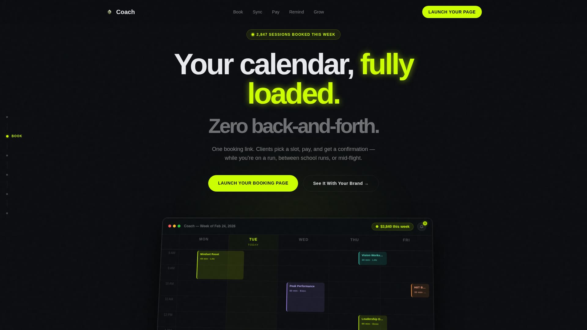 Coaching Digital Presence Booking Website Template