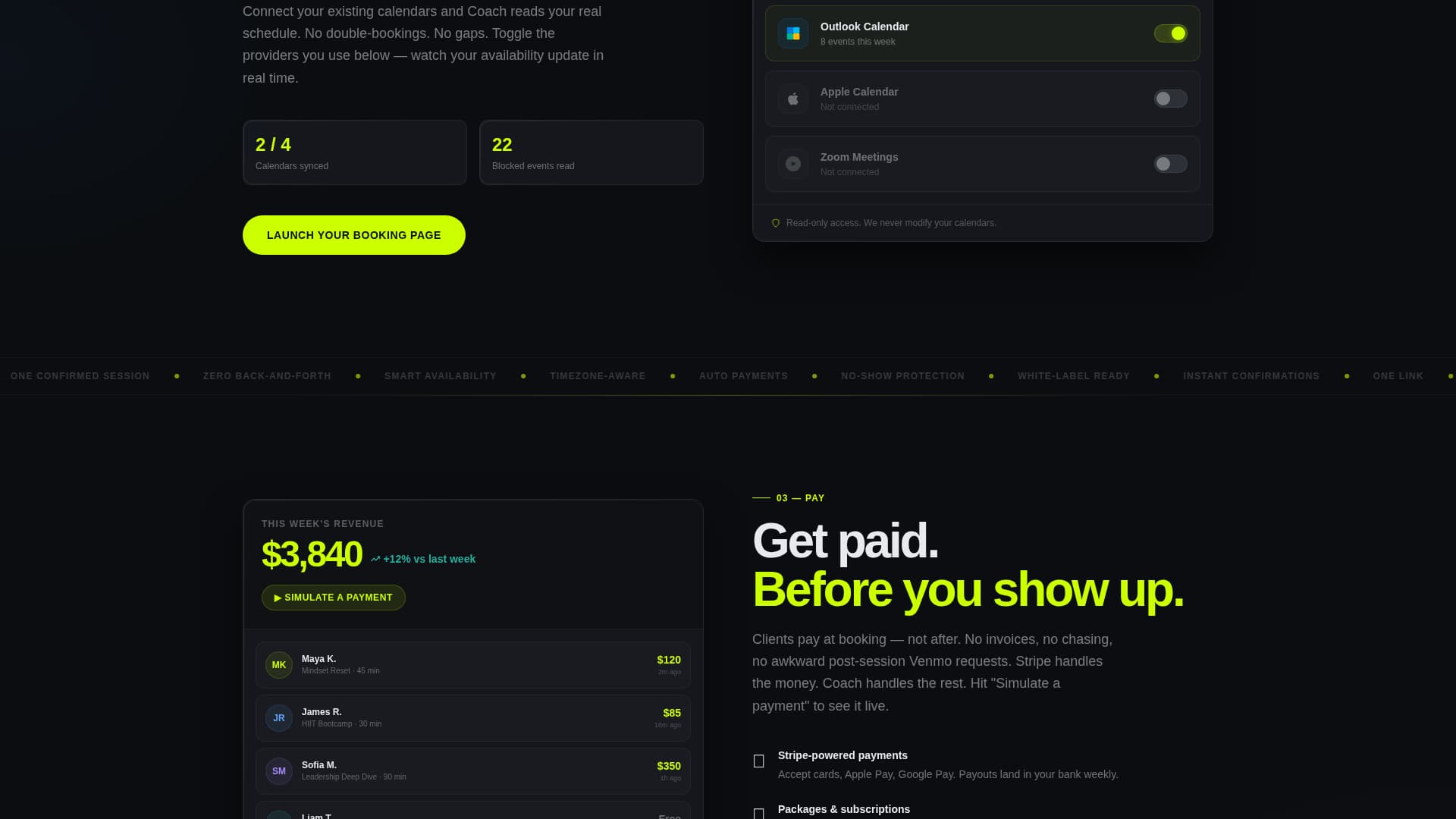 Coaching Digital Presence Booking Website Template