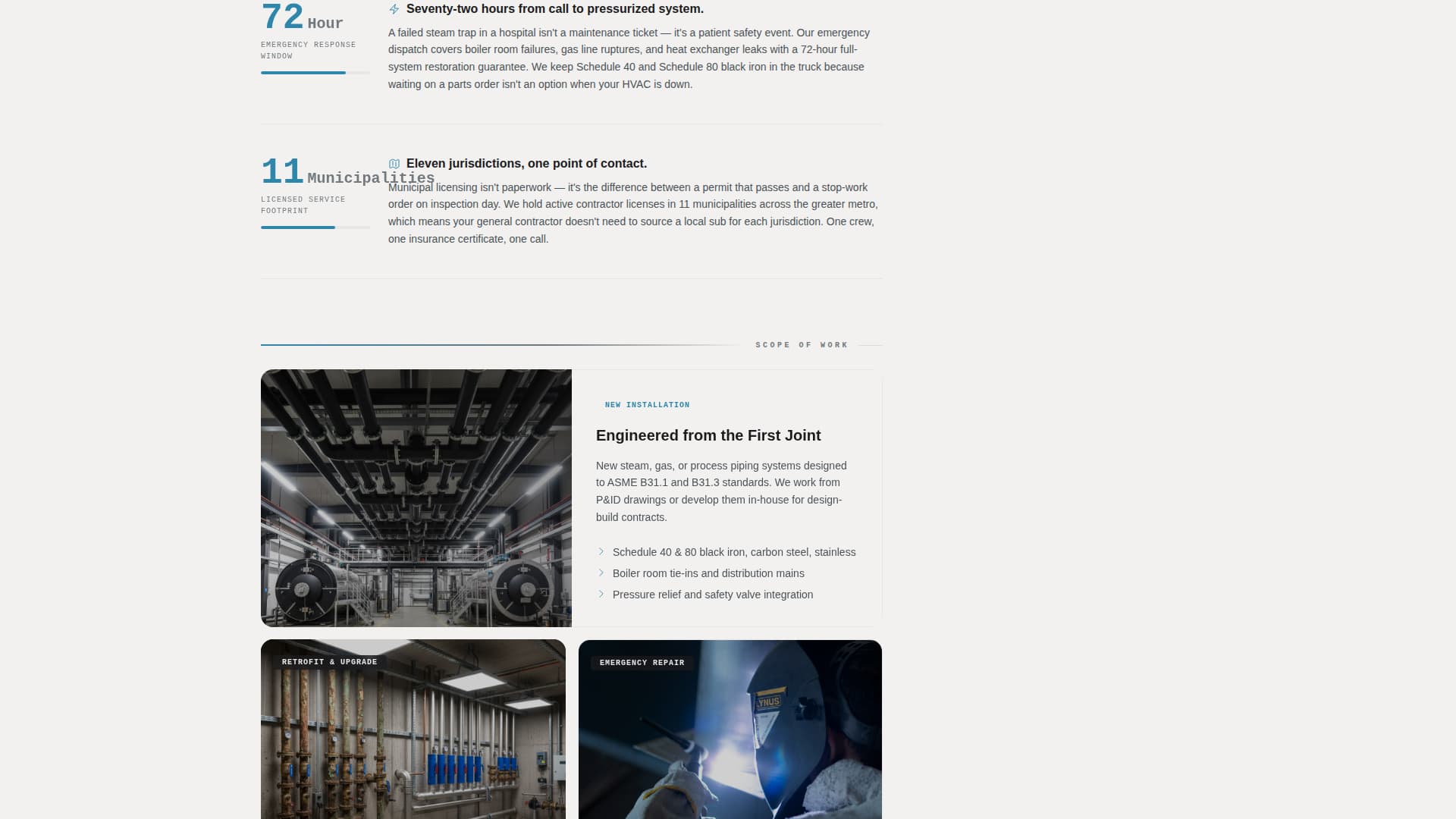 Ironthread - Precision Pipefitter Landing Page Template