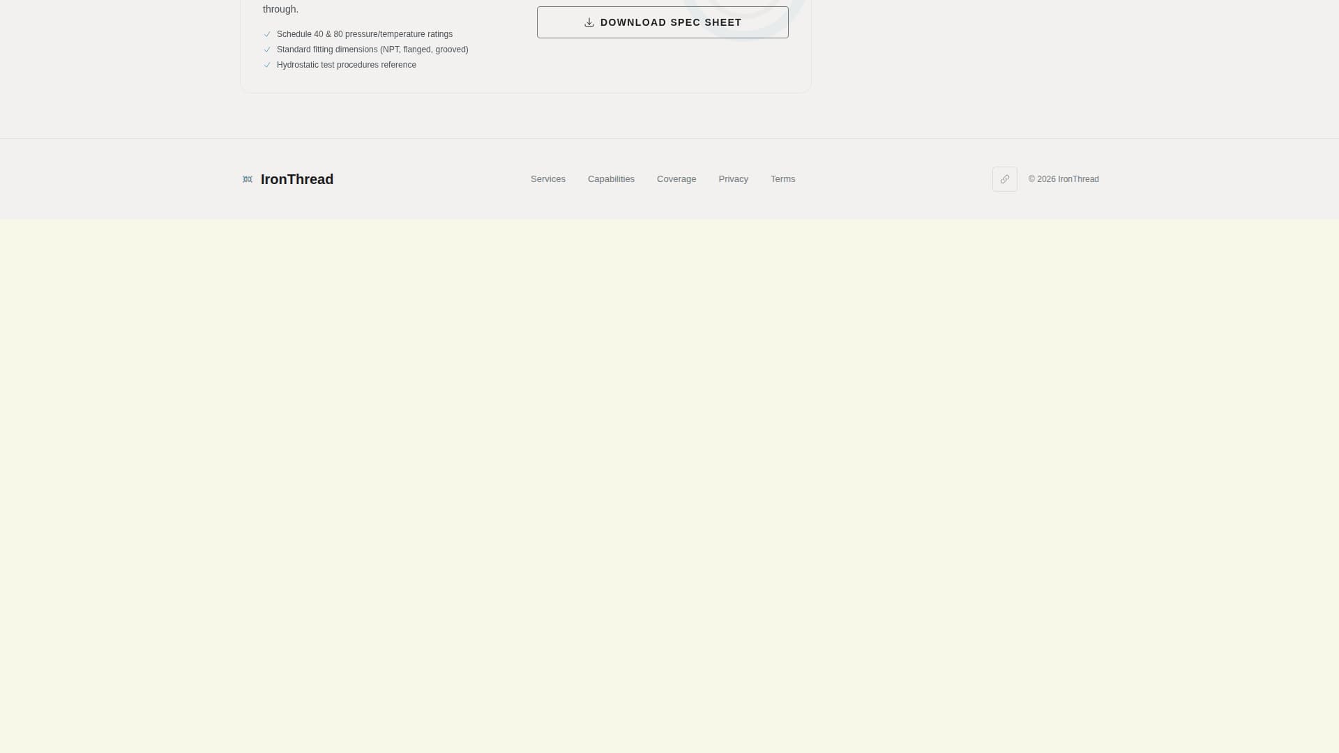 Ironthread - Precision Pipefitter Landing Page Template