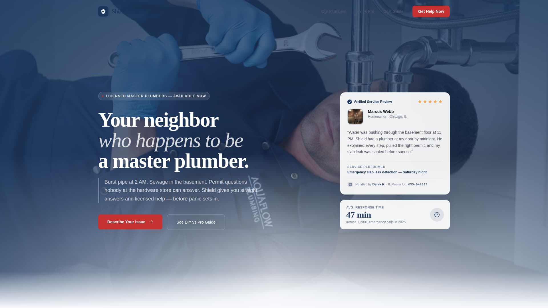 Licensed Plumber Trust-Building Website Template