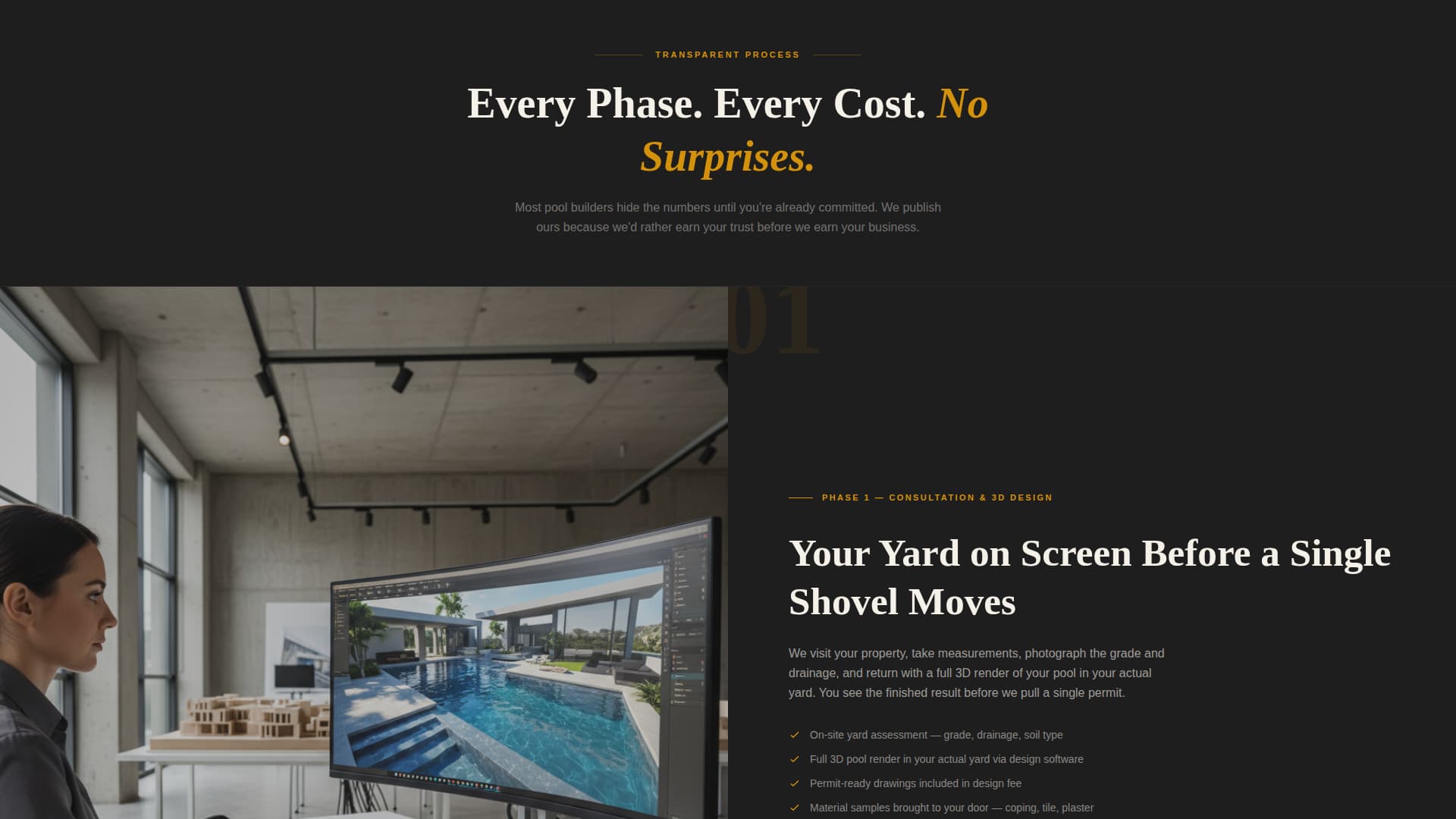 Groundbreak - Editorial Poolbuilder Landing Page Template