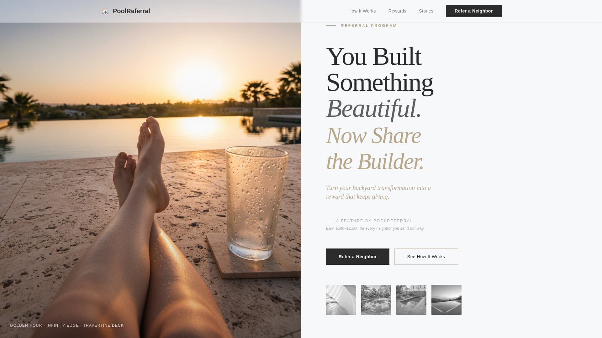 Poolside - Editorial Referral Landing Page Template