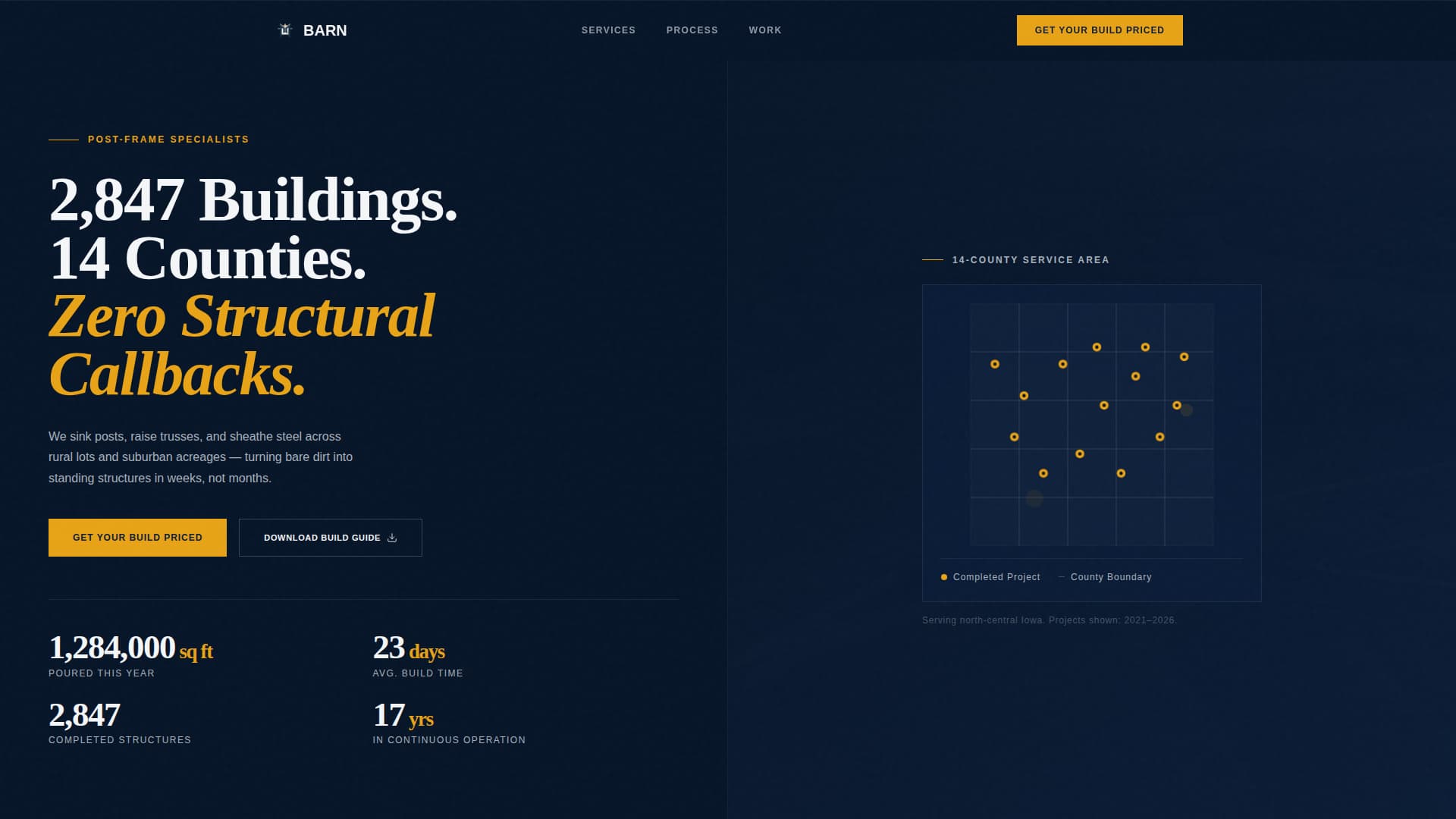 Barncraft - Authoritative Postframe Landing Page Template