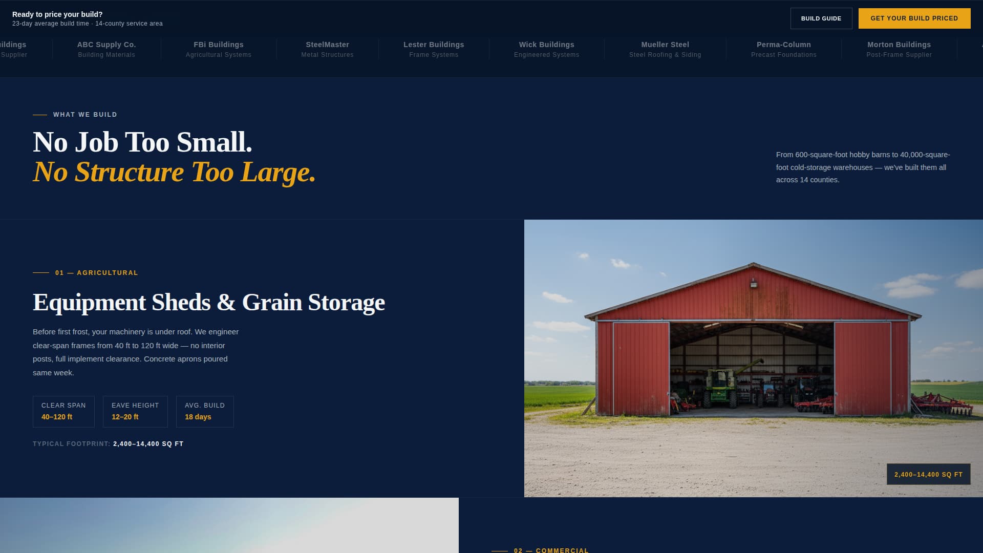 Barncraft - Authoritative Postframe Landing Page Template