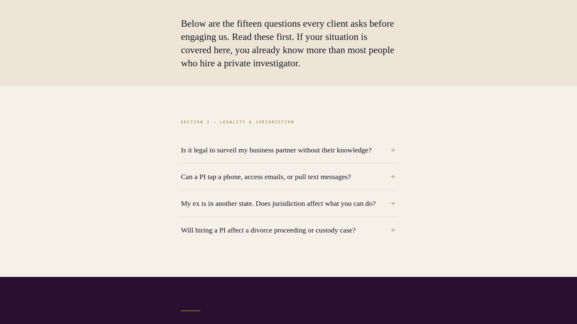 Dossier - Authoritative Investigator Landing Page Template