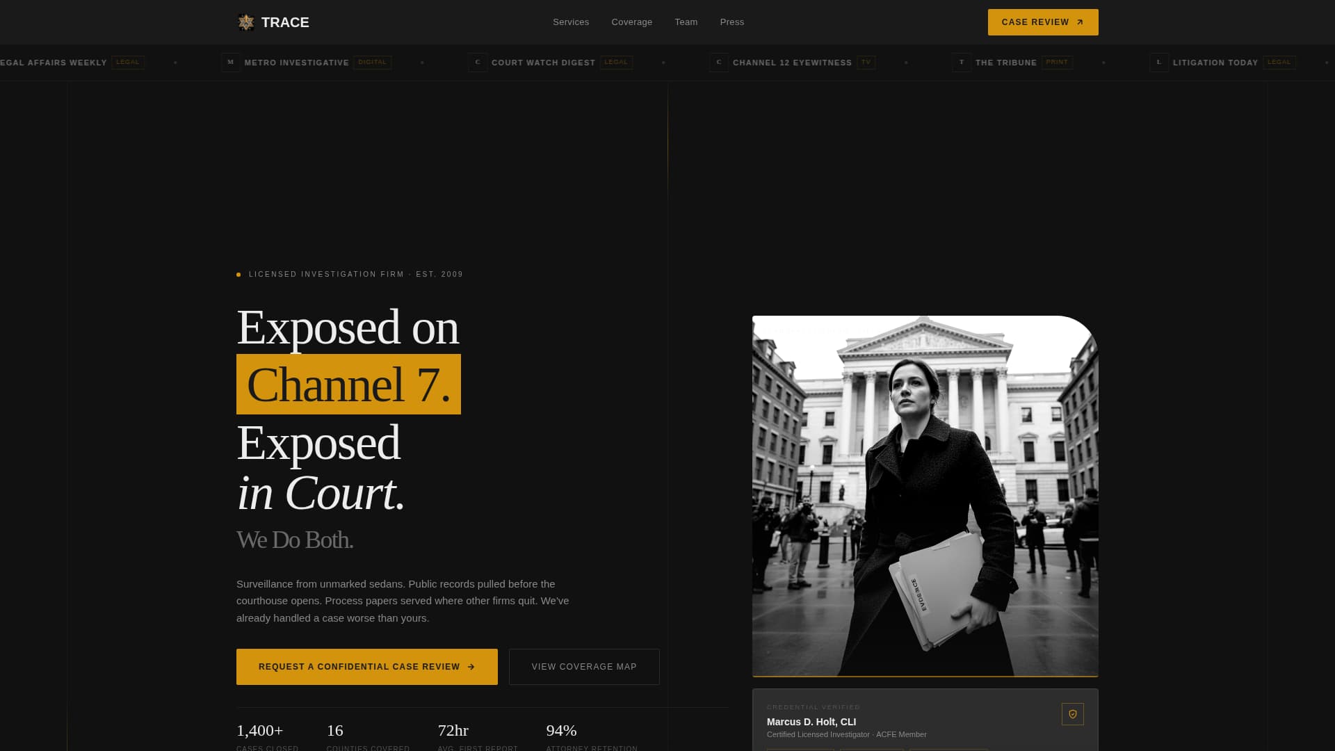 Evidence — Certified Background Check Landing Page Template
