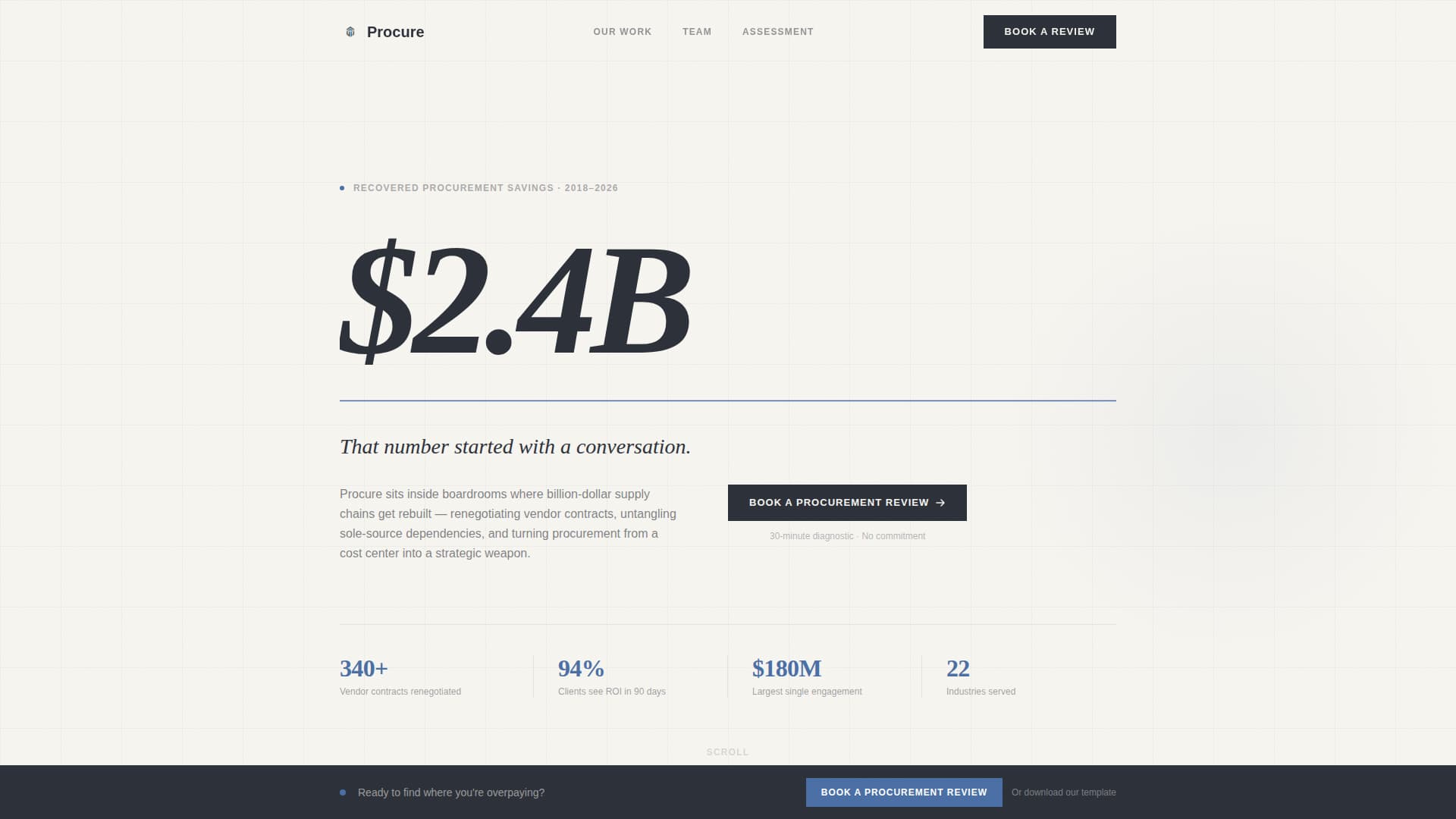 Procure - Strategic Procurement Landing Page Template