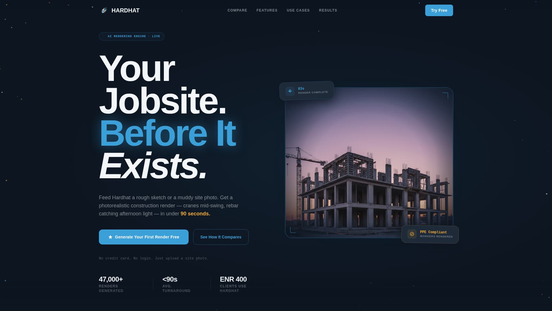 Hardhat - Powerful Construction AI Landing Page Template