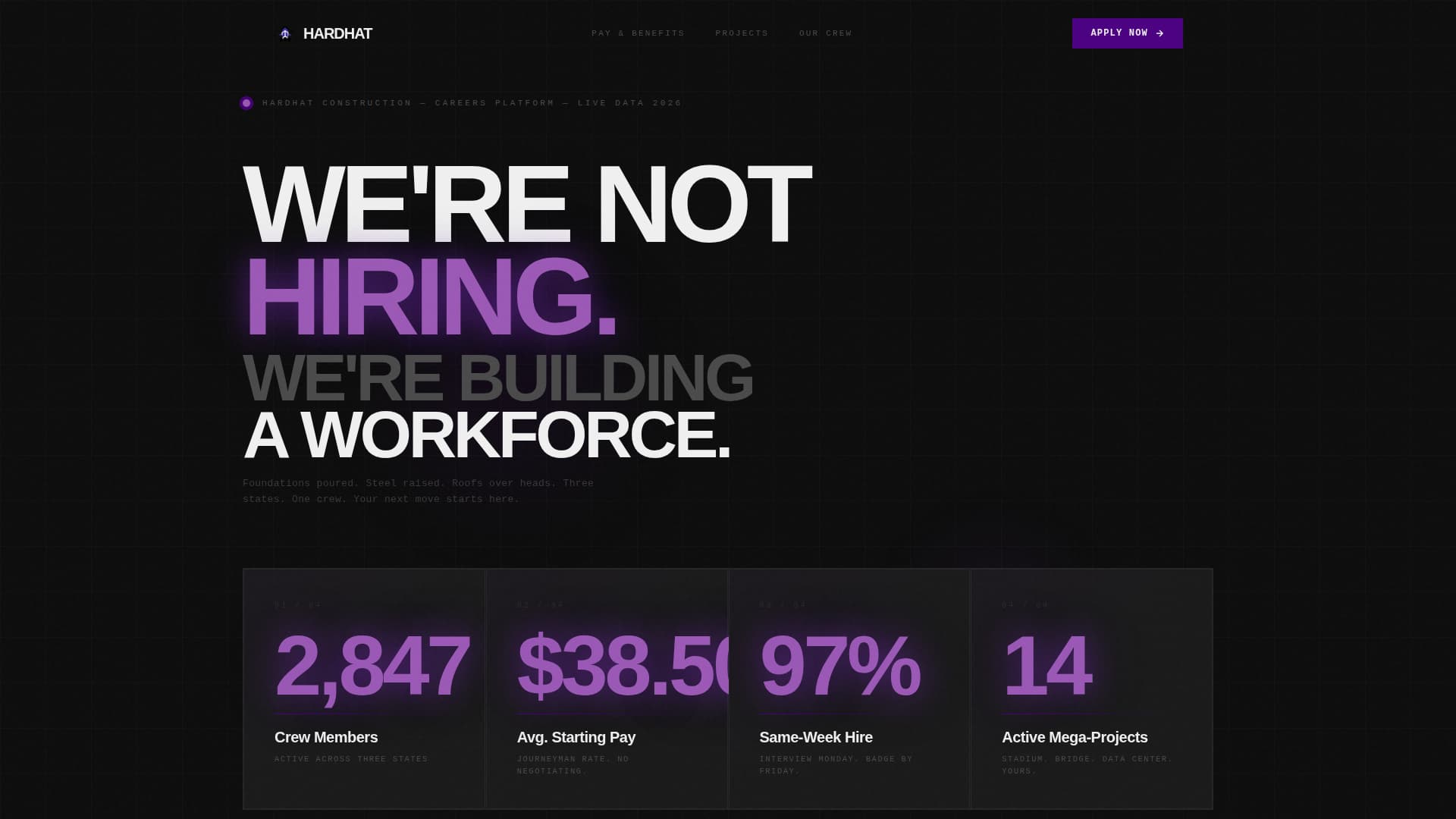 Construction Company Careers Website Template