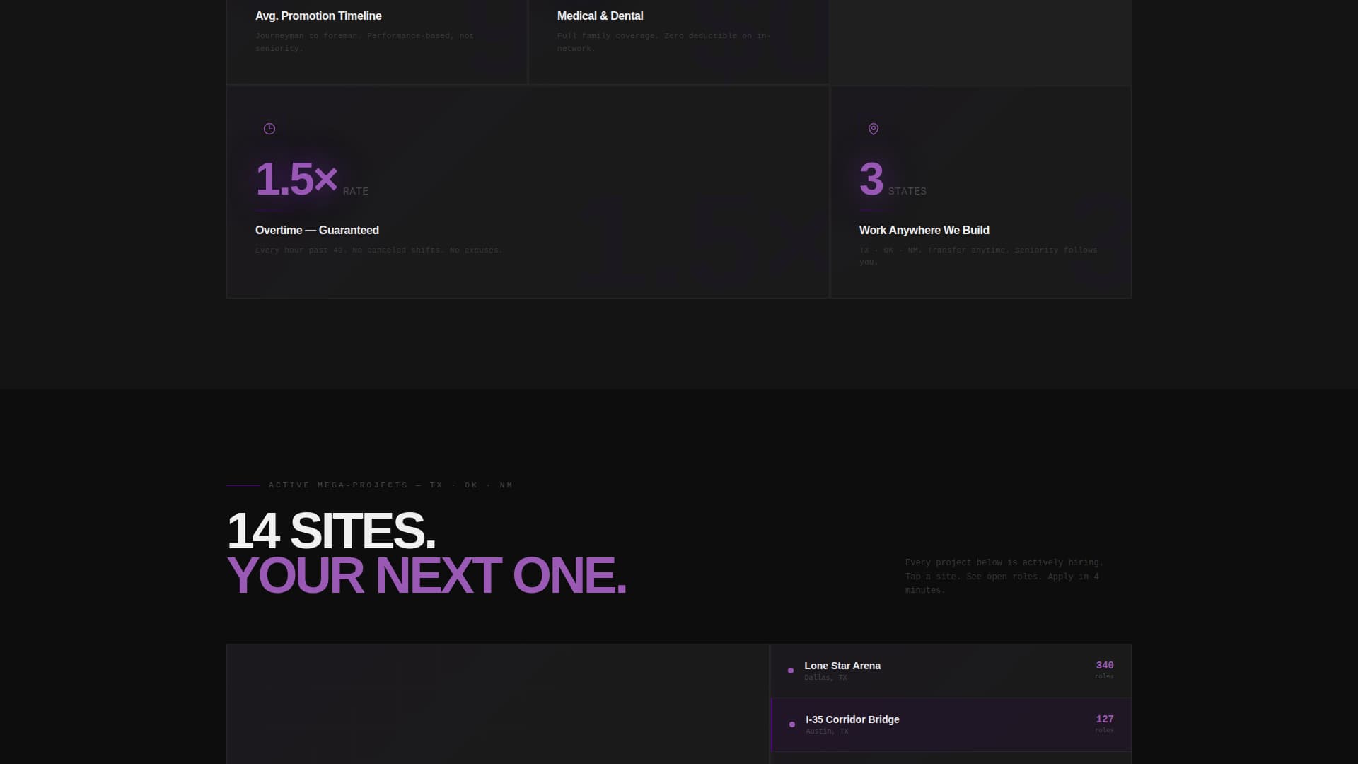 Construction Company Careers Website Template
