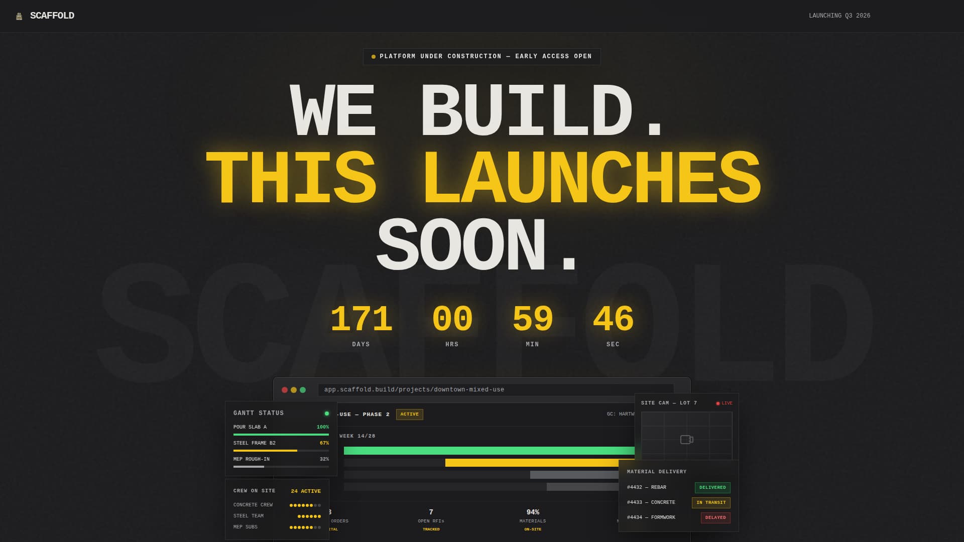 Construction Company Pre-Launch Website Template