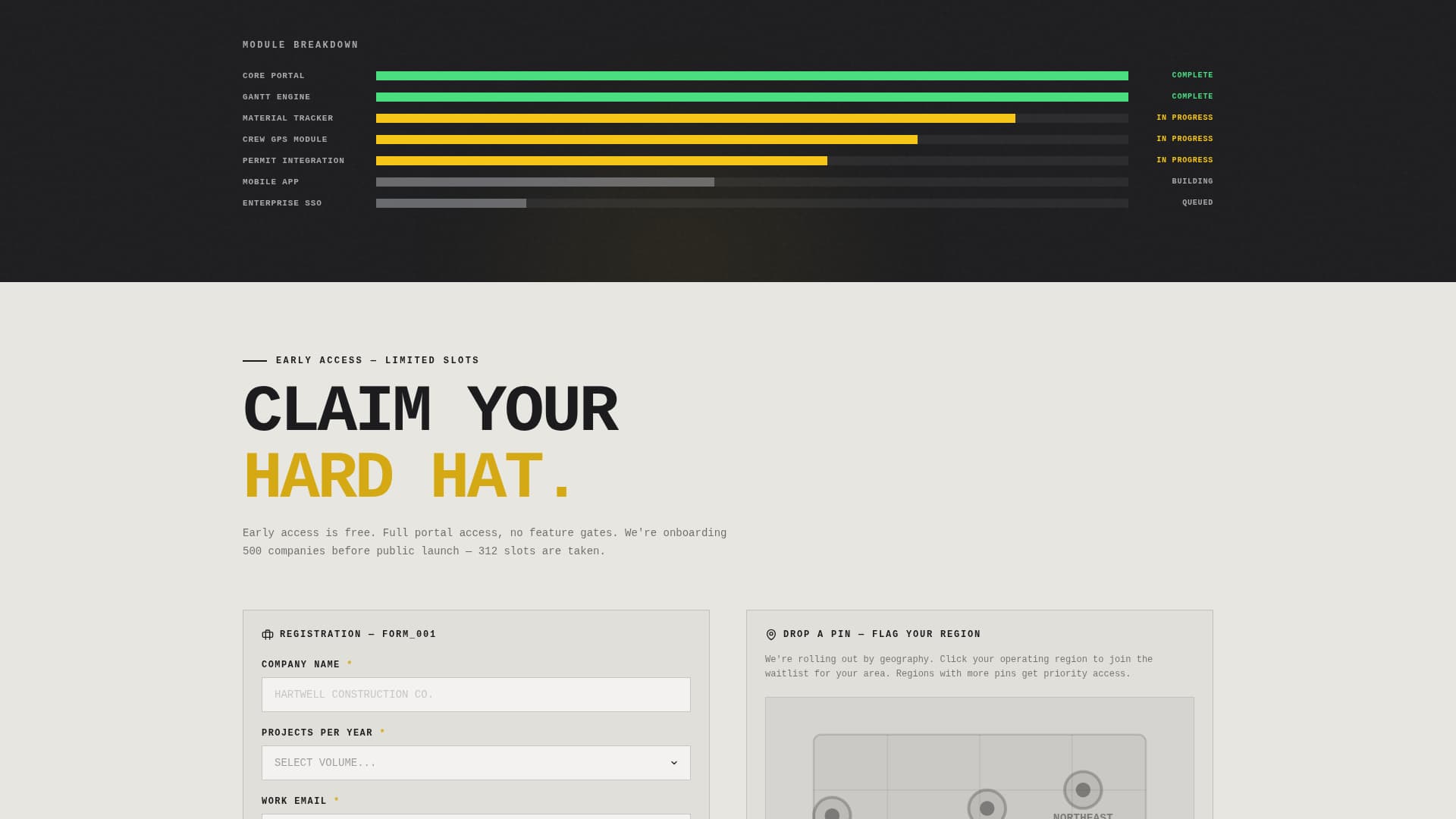 Construction Company Pre-Launch Website Template