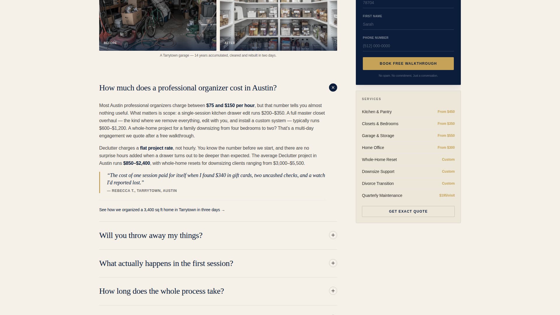 Declutter - Authoritative Organizer Landing Page Template