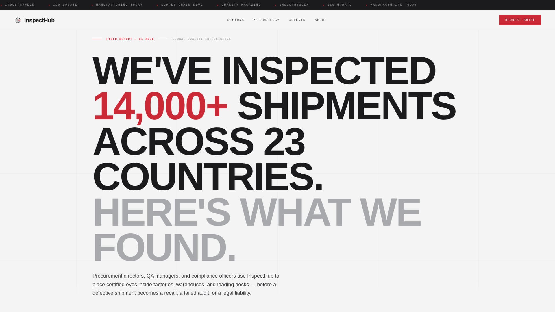 Inspecthub - Precision Qualityinspector Landing Page Template