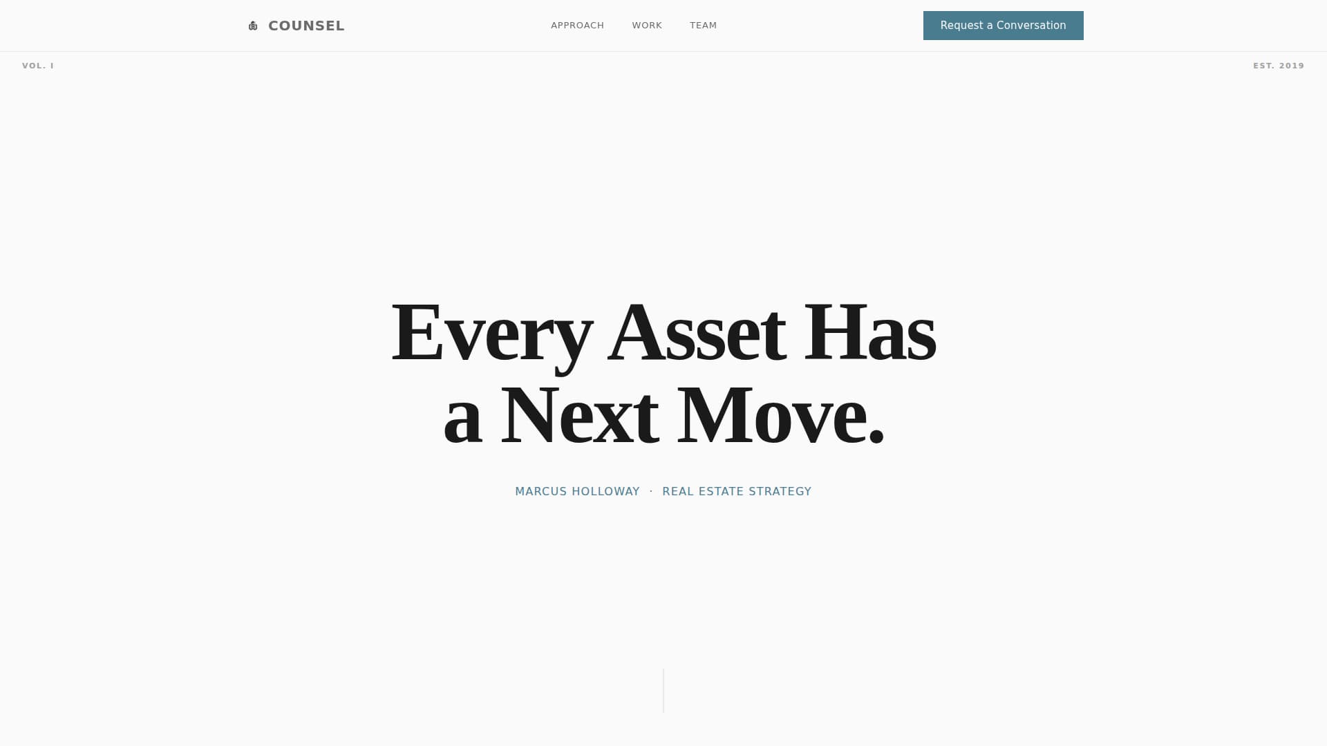 Counsel - Editorial Strategy Landing Page Template