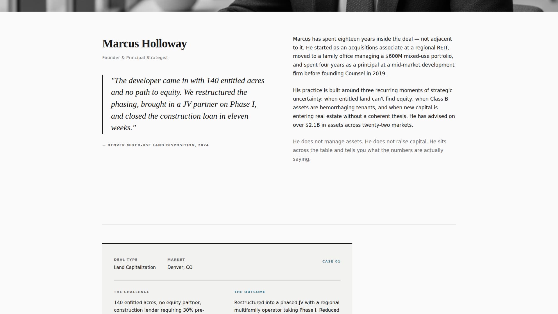 Counsel - Editorial Strategy Landing Page Template