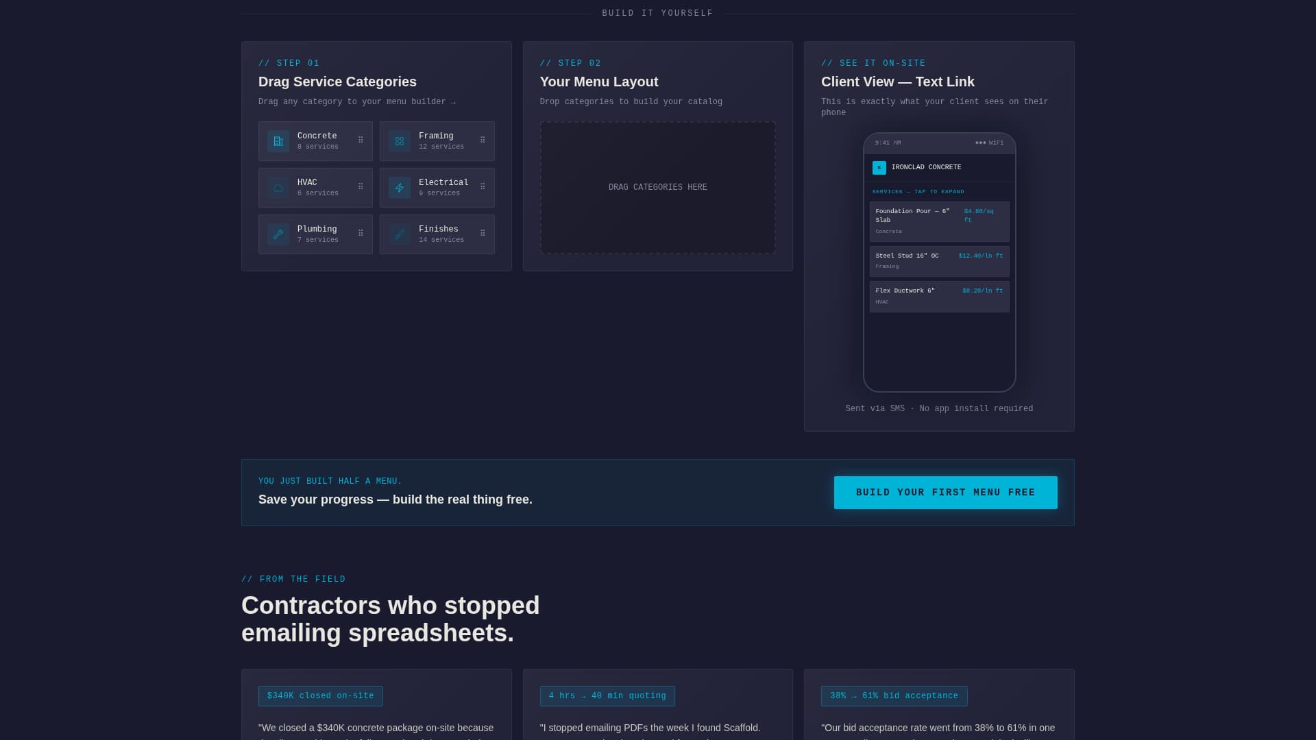 Construction Digital Presence Cost Calculator Website Template