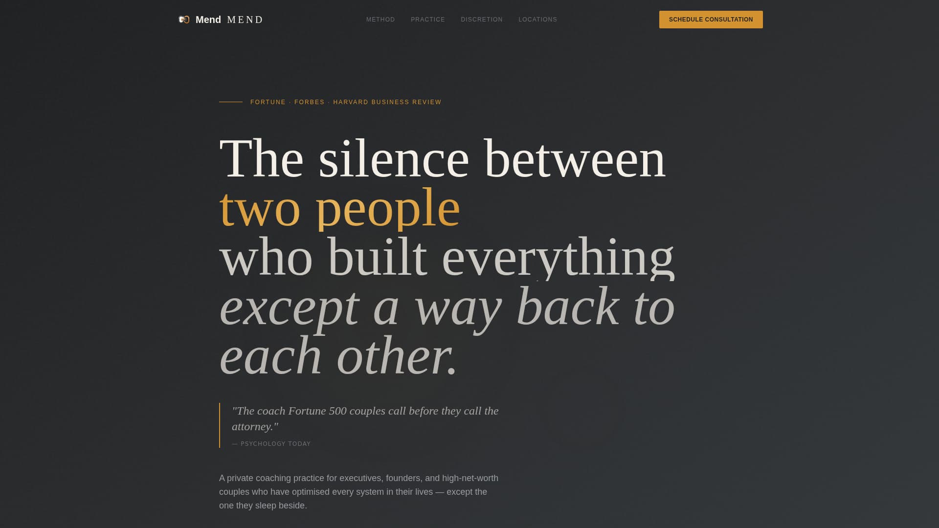 Mend - Confidential Relationshipcoaching Landing Page Template